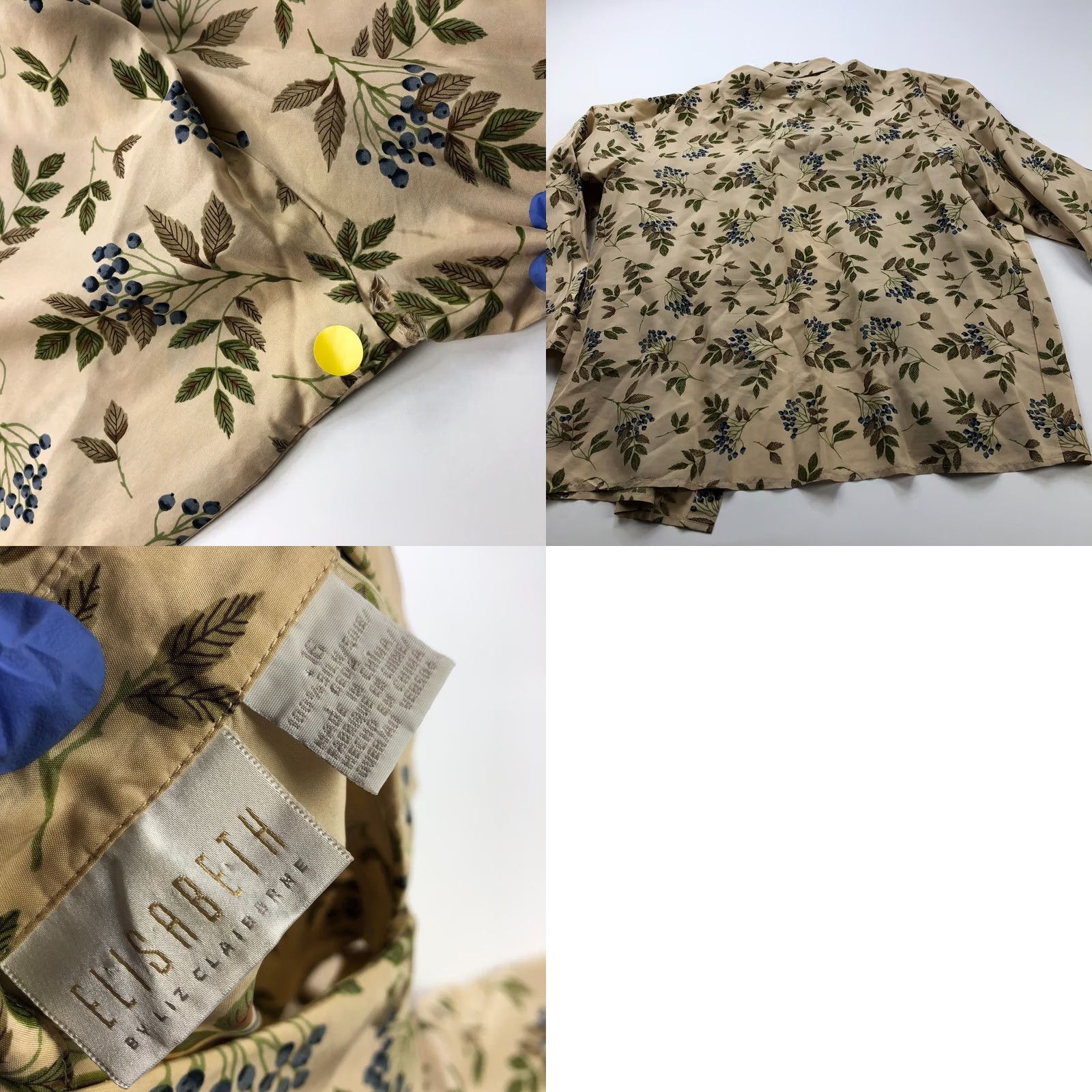 Liz Claiborne Elisabeth By Liz Claiborne 100% Silk 16 Button Long Sleeve Shirt Liz Claiborne Shirt Button-Up Silk Beige Floral Classic Casual Women Size 16 Size XXL / US 16-18 / IT 52-54 - 8 Thumbnail