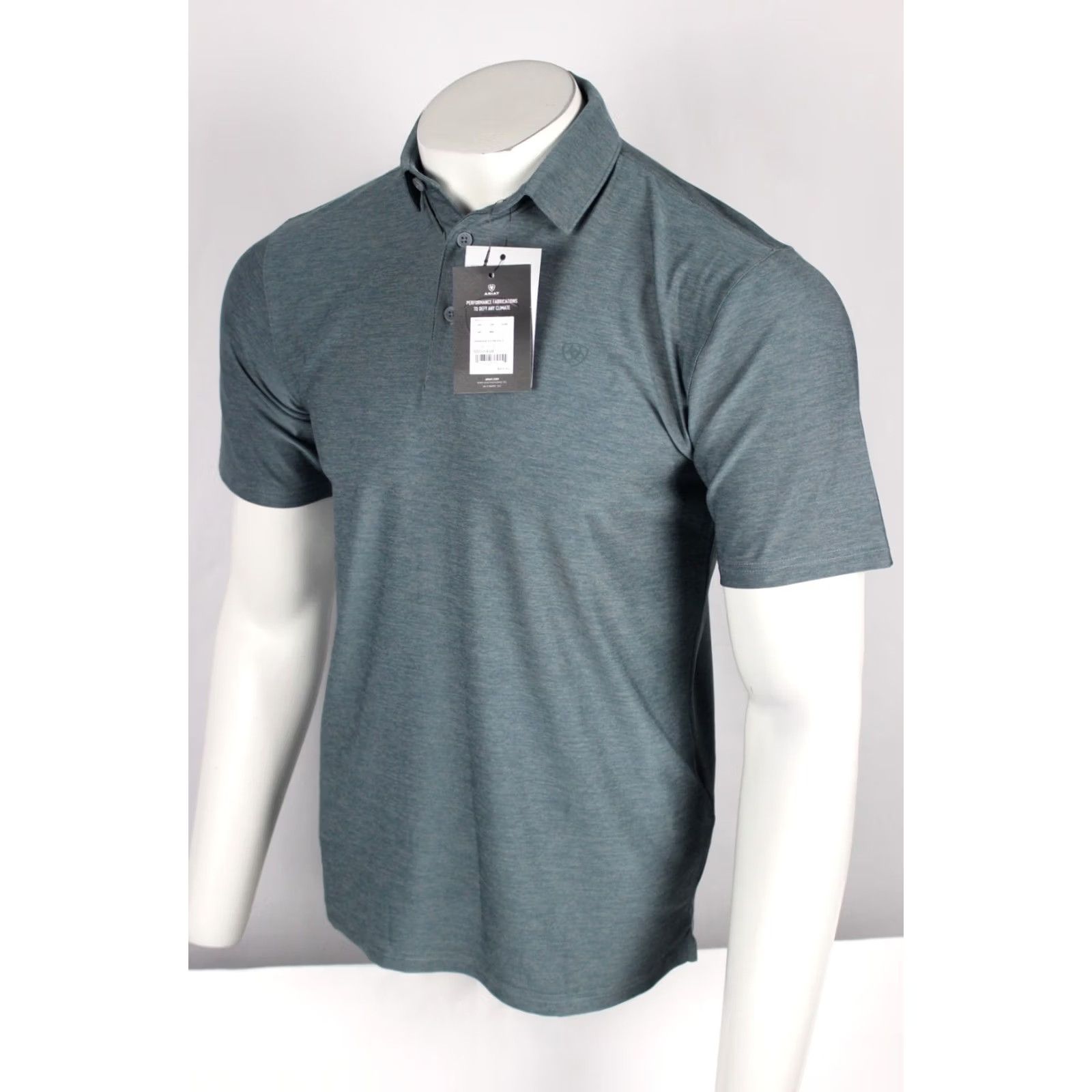 Ariat Ariat Polo Shirt S Small Newsboy Blue 10055408 - Men's Charger 2.0 Short Sleeve Shirt, Solid, Western, Golf, Moisture Wicking, Quick Dry Size US S / EU 44-46 / 1 - 4 Thumbnail