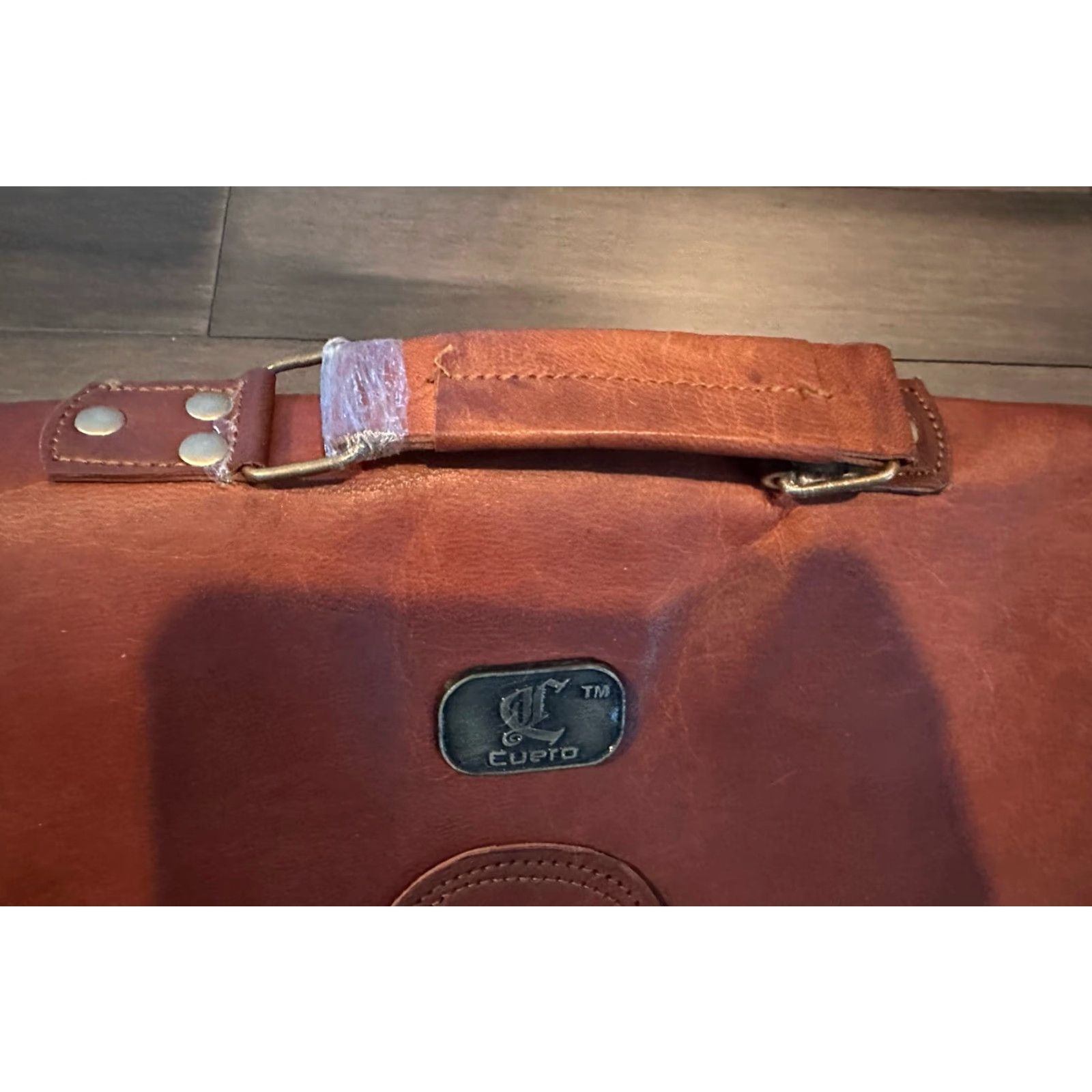 Vintage VINTAGE Cuero Leather Messenger Bag 17" – Laptop Work Bag, Men, Large, Brown, Leather, Adjustable Strap, 18in Width, 13in Height, 5.5in Depth Size ONE SIZE - 5 Thumbnail