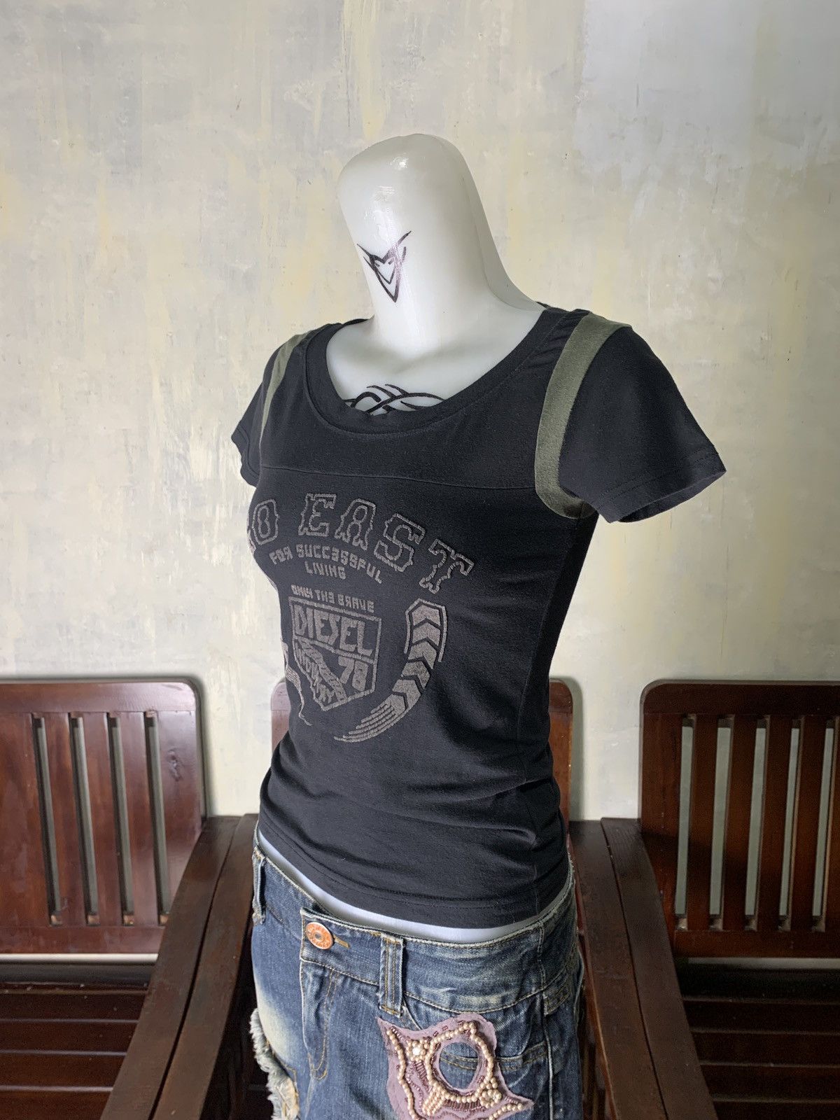 Diesel Diesel Multicolor Fitted Stretch Velvet Graphic Print Top Size S / US 4 / IT 40 - 2 Thumbnail