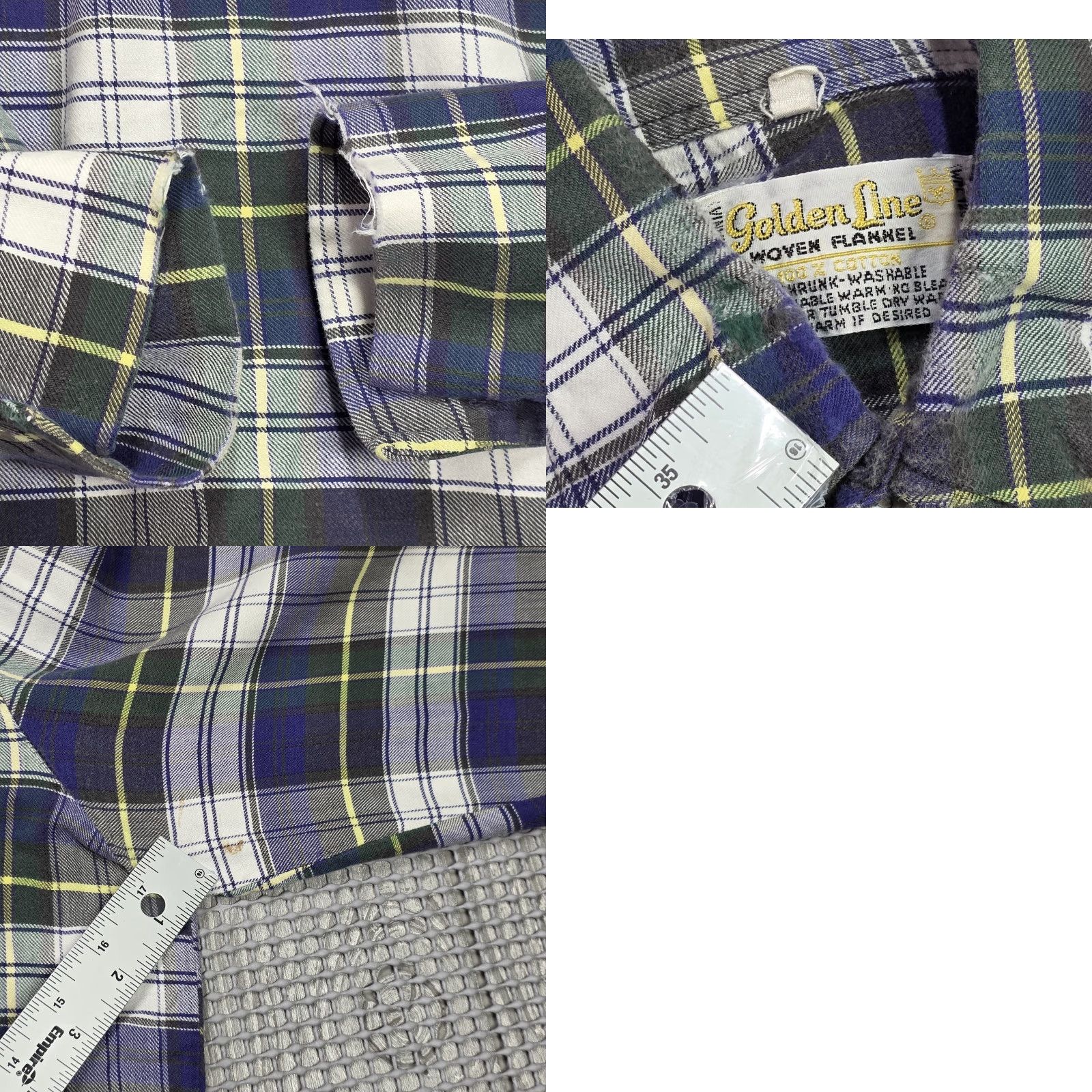 Vintage VINTAGE Golden Line Dagger Point Collar Cotton Flannel Plaid Long Sleeve Shirt M Size US M / EU 48-50 / 2 - 9 Thumbnail