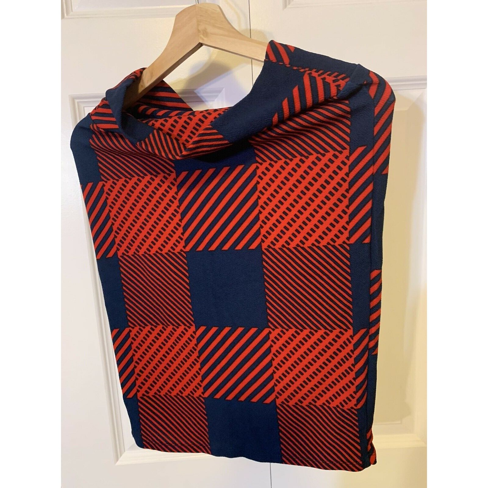 Other NEW Lularoe Women’s Sz S Cassie Red Blue Plaid Skirt Size 23" - 4 Thumbnail