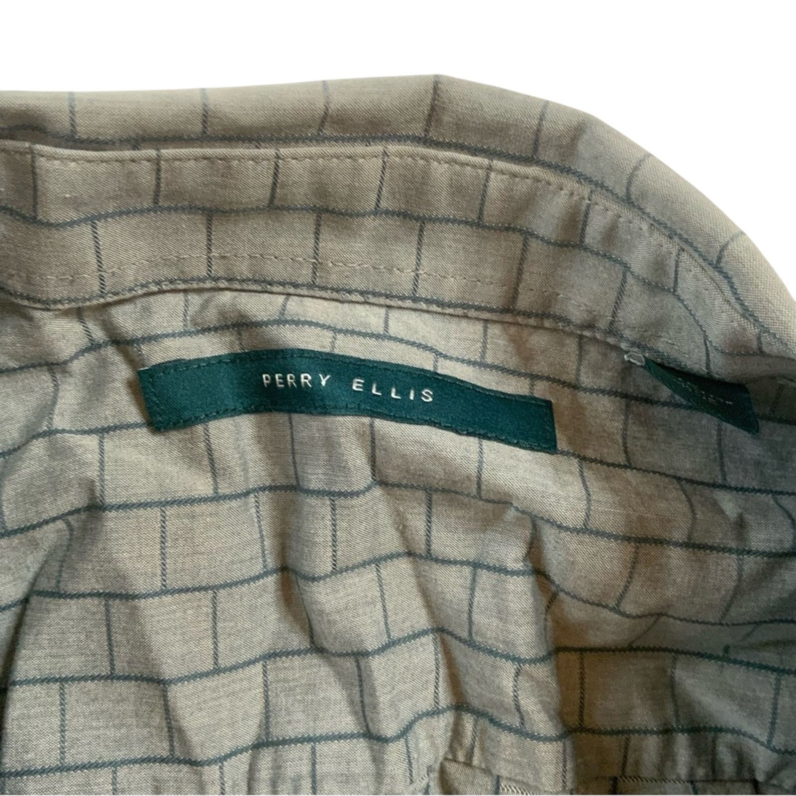 Perry Ellis Perry Ellis Gray Patterned Button Down Size US XL / EU 56 / 4 - 3 Thumbnail