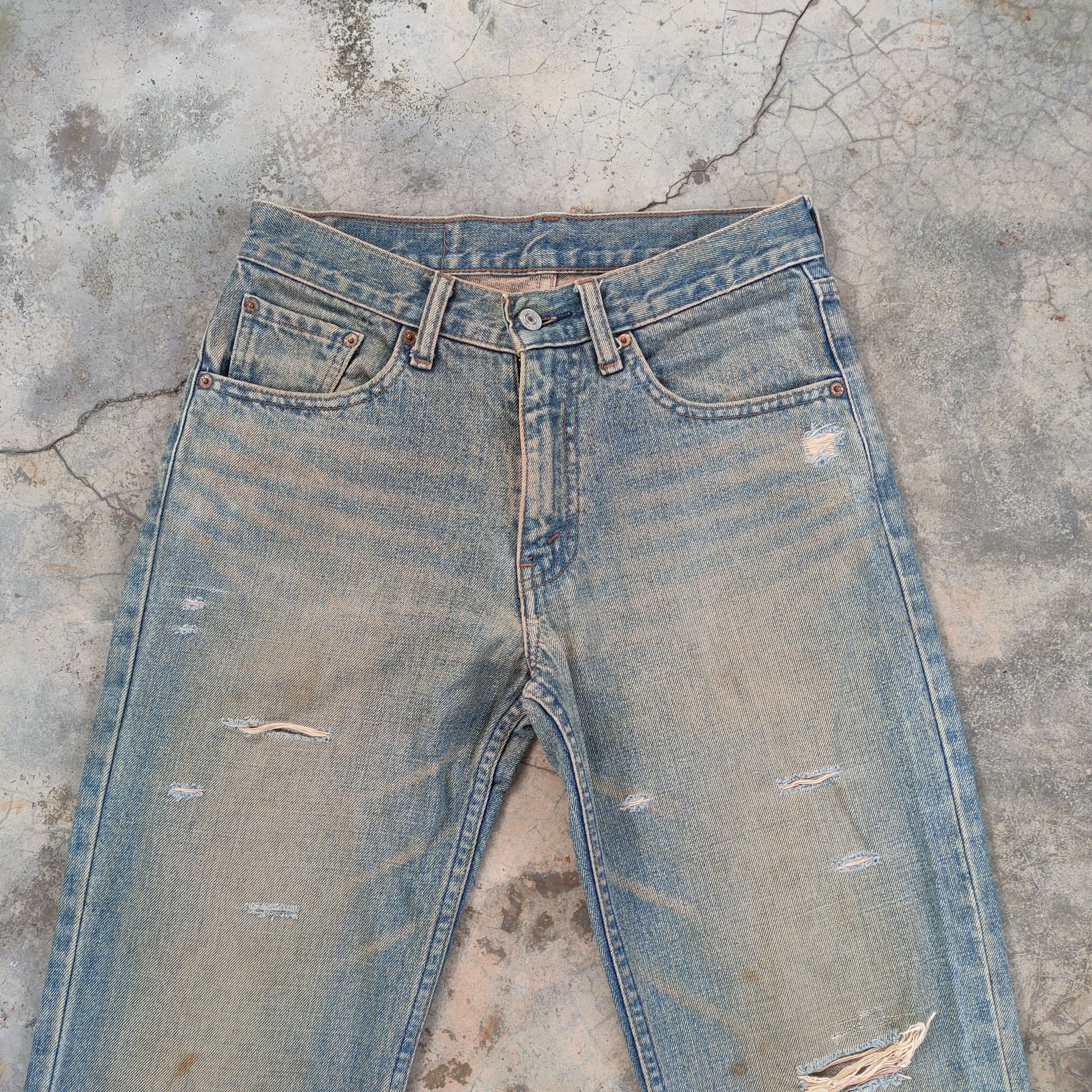 Levi's Vintage Clothing VINTAGE LEVI'S RUSTY FADED DISTRESSED DENIM JEAN PANTS Size US 29 - 3 Thumbnail