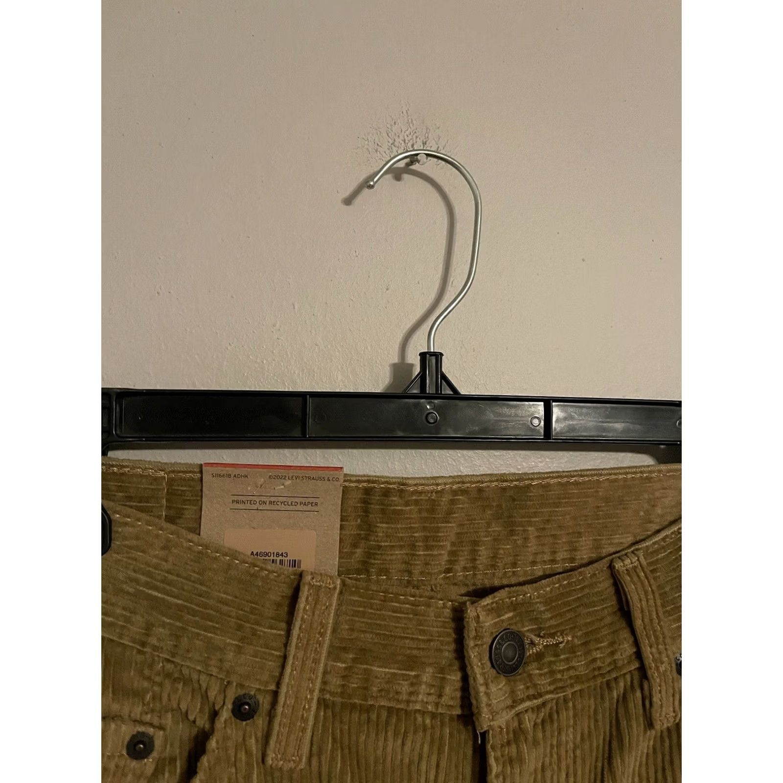 Levi's Levi's Low Pro Straight Leg Mid Rise Corduroy Pants Womens 29x30 Tan Size 29" - 2 Thumbnail