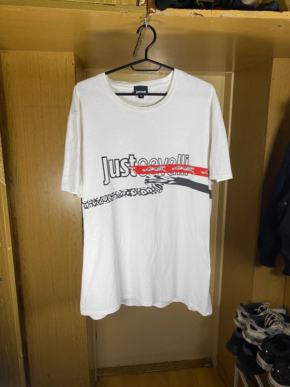 Just Cavalli × Vintage 👕 Just Cavalli Graphic Print T-Shirt Size US XL / EU 56 / 4 - 1 Thumbnail