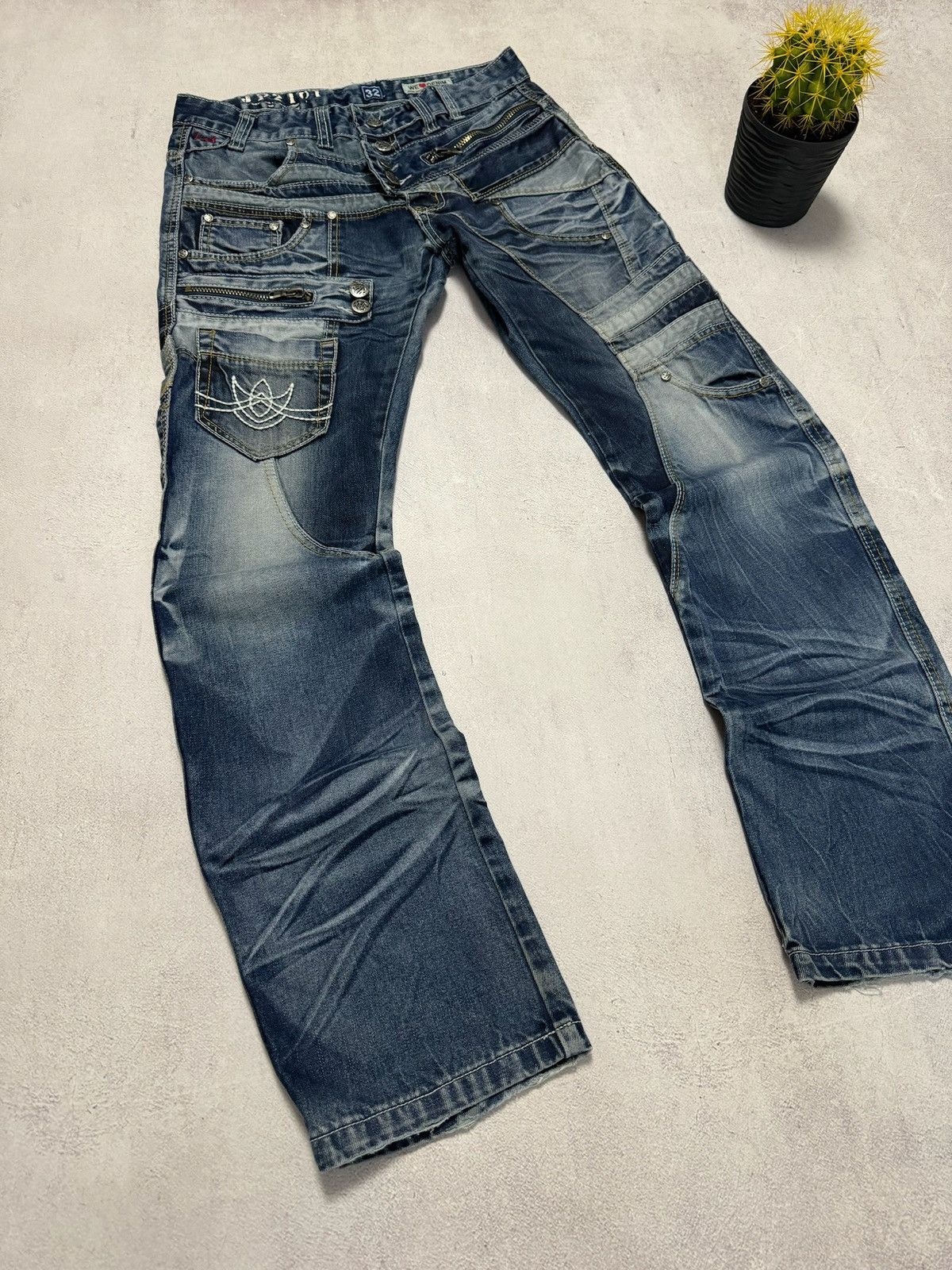 If Six Was Nine Vintage Okishama Samoki Jeans Denim Pants Japanese Dirty Y2K Size US 32 / EU 48 - 2 Thumbnail