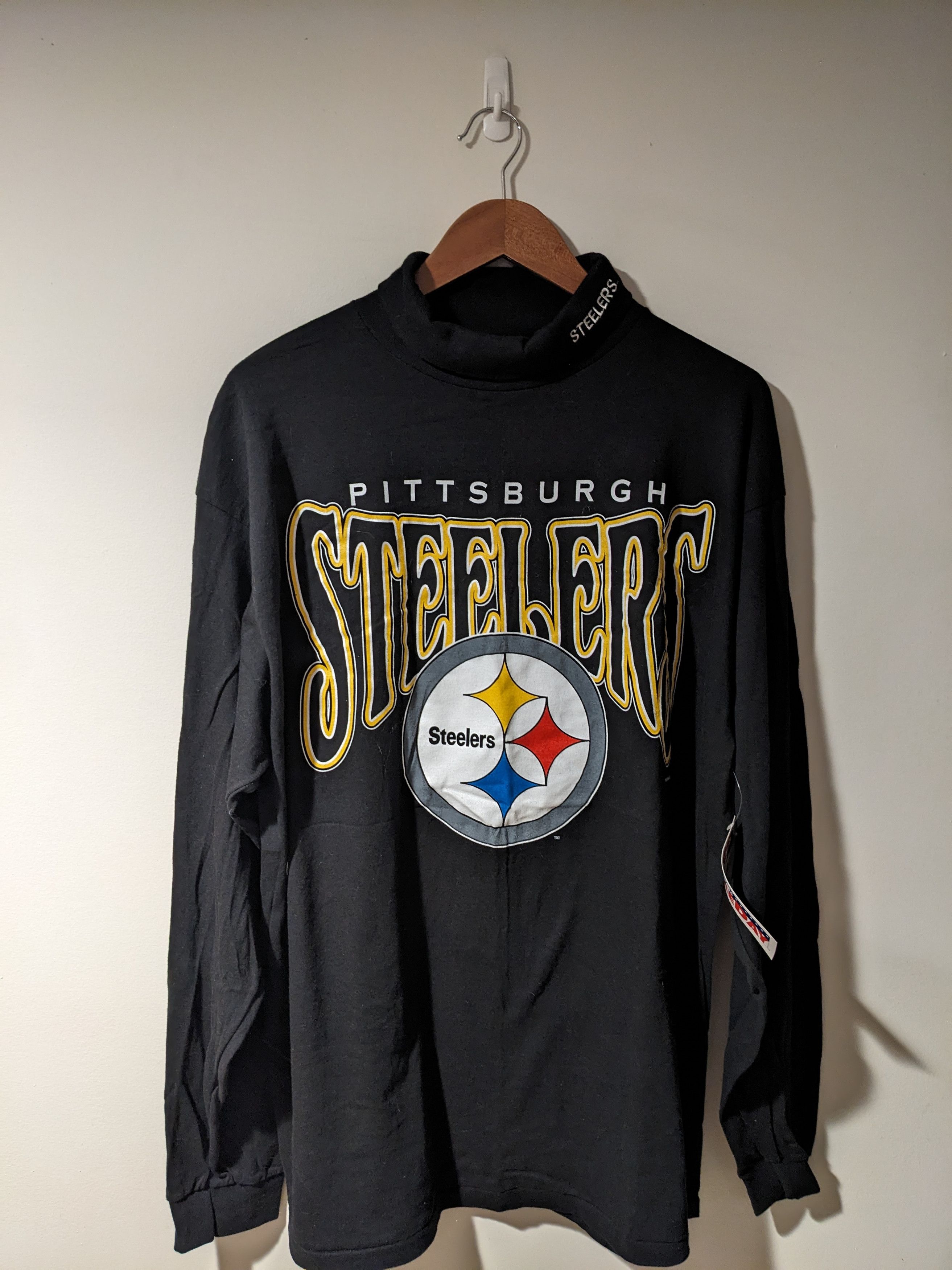 NFL × Vintage Vintage 1996 Pittsburgh Steelers Light Weight Turtle Neck Size US XL / EU 56 / 4 - 1 Thumbnail