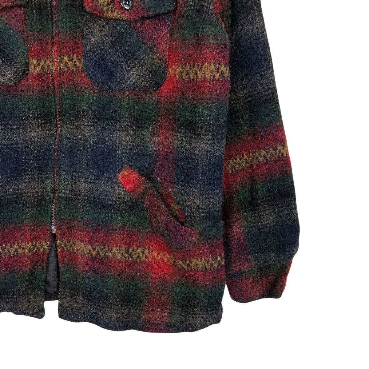 Vintage 📌Vintage Wool Work Jacket Melton Tartan Design Blanket Size US L / EU 52-54 / 3 - 6 Thumbnail