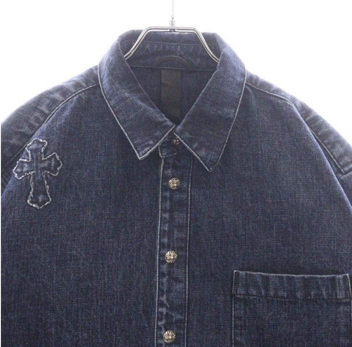 Chrome Hearts Chrome Hearts Looseend Denim Cross Patch Shirt Size US XL / EU 56 / 4 - 3 Thumbnail