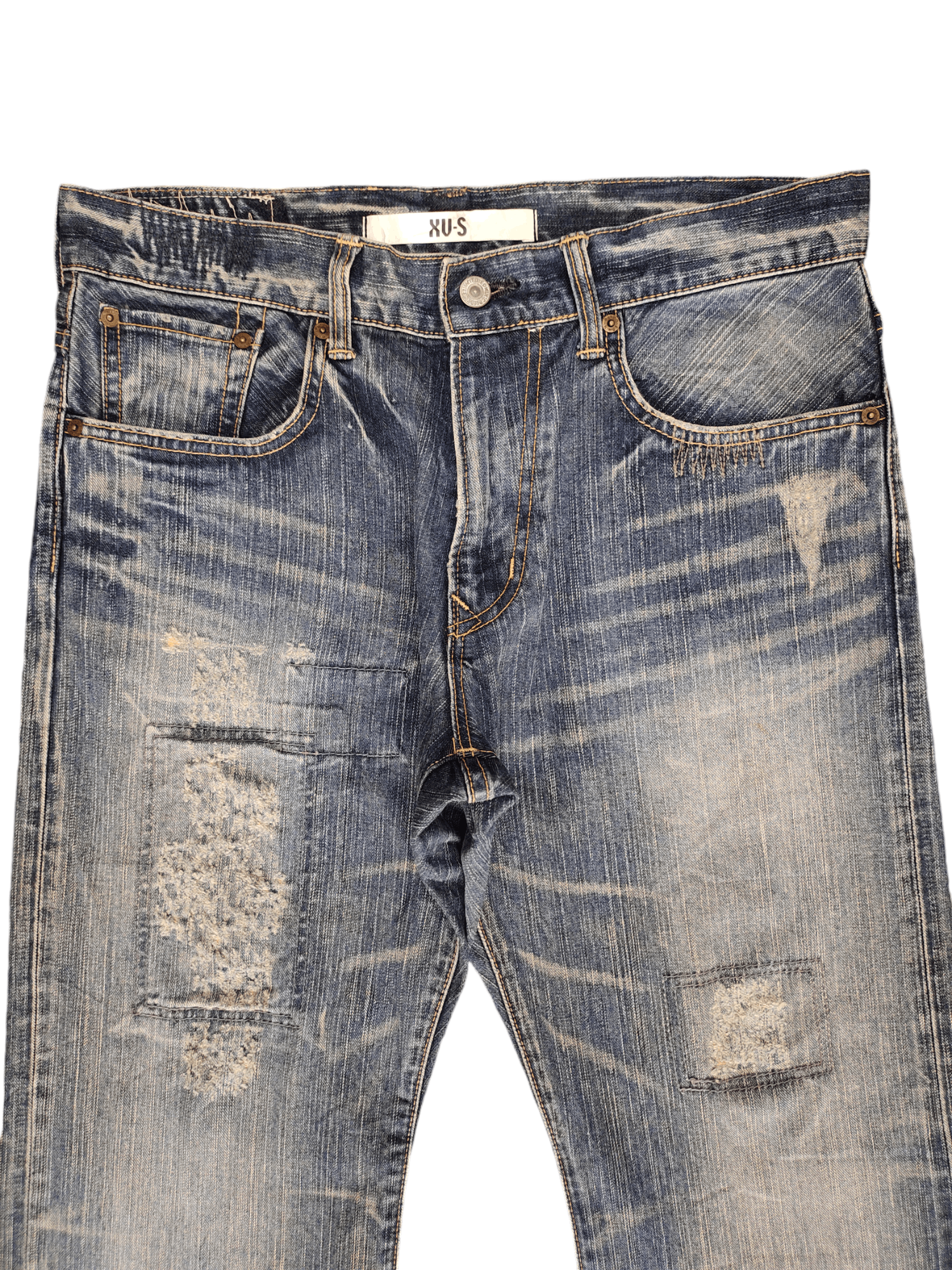 Kapital Loose Jeans Edwin XV-S Clawmark Distress Faded Denim Jeans Size US 32 / EU 48 - 2 Thumbnail