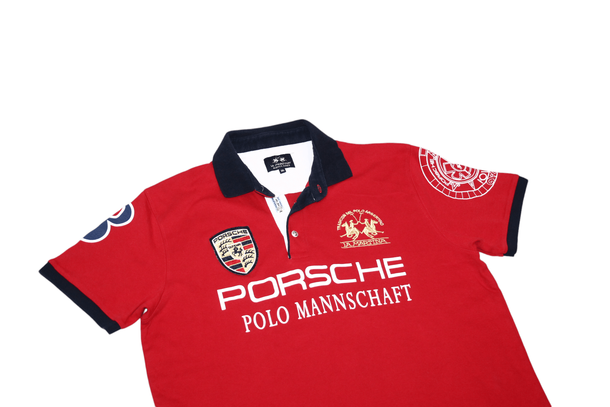 La Martina × Porsche Design VTG La Martina x Porsche Polo Team Big Logo Polo Shirt Size US XL / EU 56 / 4 - 5 Thumbnail