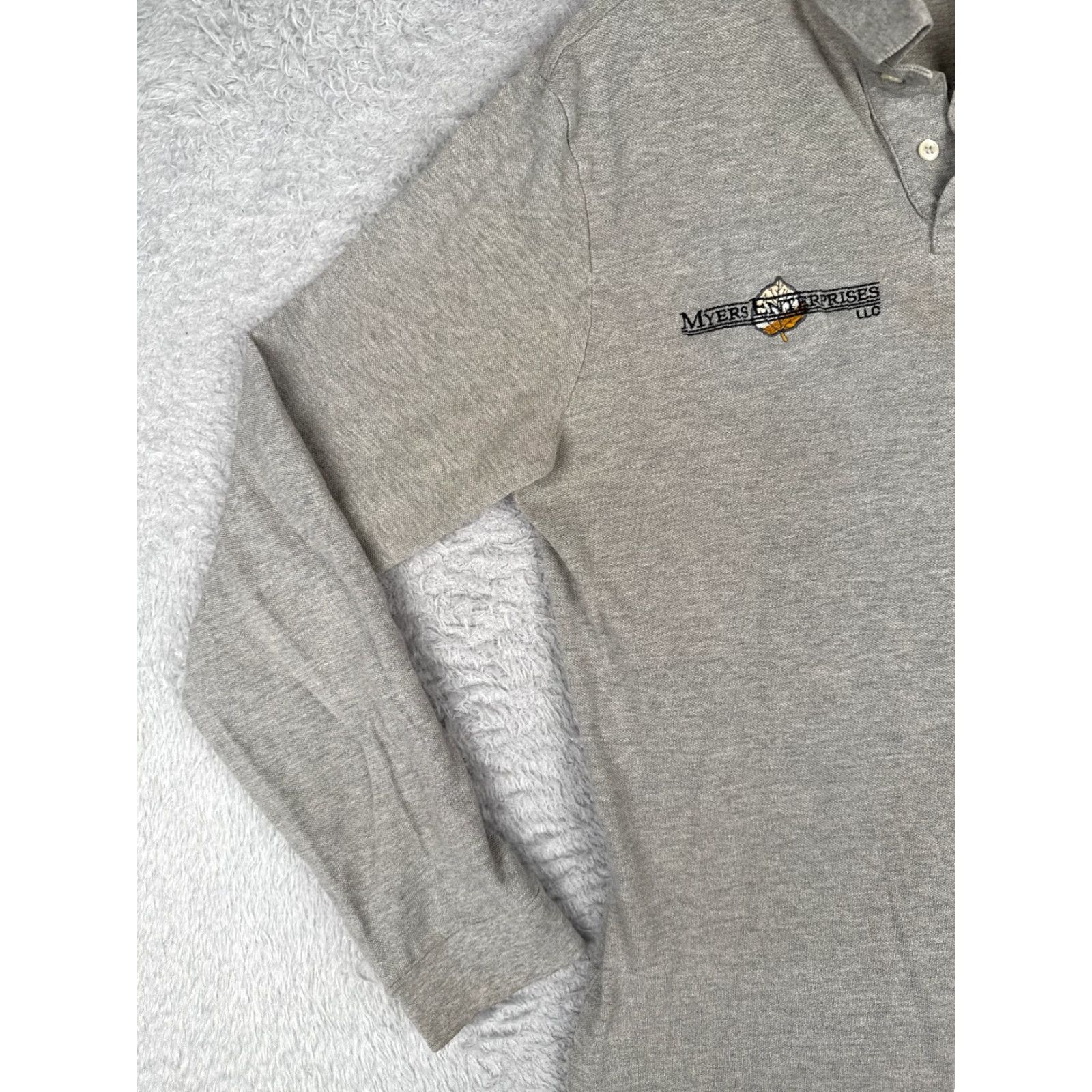 Ralph Lauren VINTAGE Ralph Lauren Polo Shirt Men L Gray Cotton Long Sleeve Regular Fit with Logo Embroidered - Sports, Classic, Designer, American Mens Size US L / EU 52-54 / 3 - 3 Thumbnail