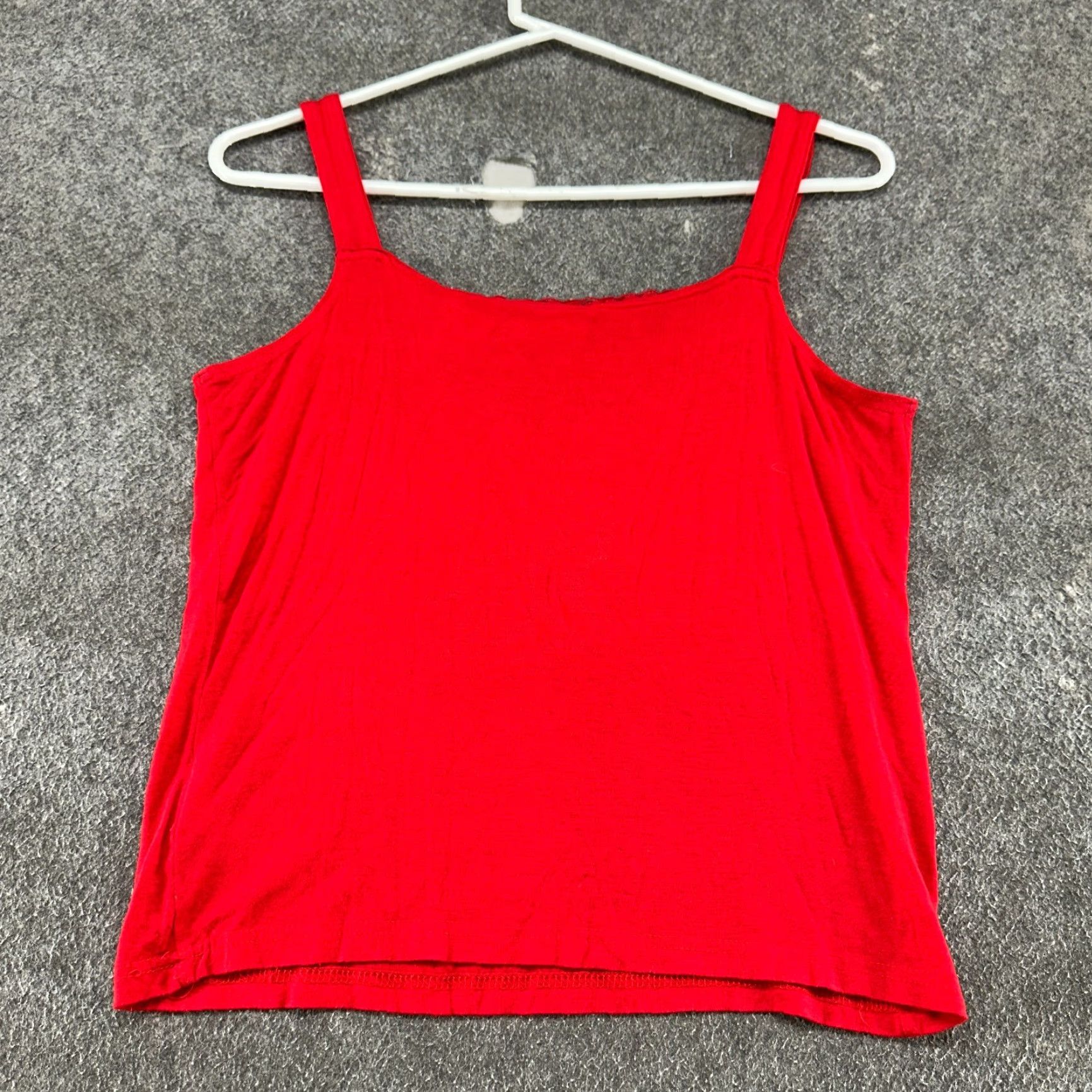 Worthington VINTAGE Worthington Womens Tank Top Red Lace Cami Square Neck Sleeveless 90s PM Petite Small/Medium? Size M / US 6-8 / IT 42-44 - 3 Thumbnail