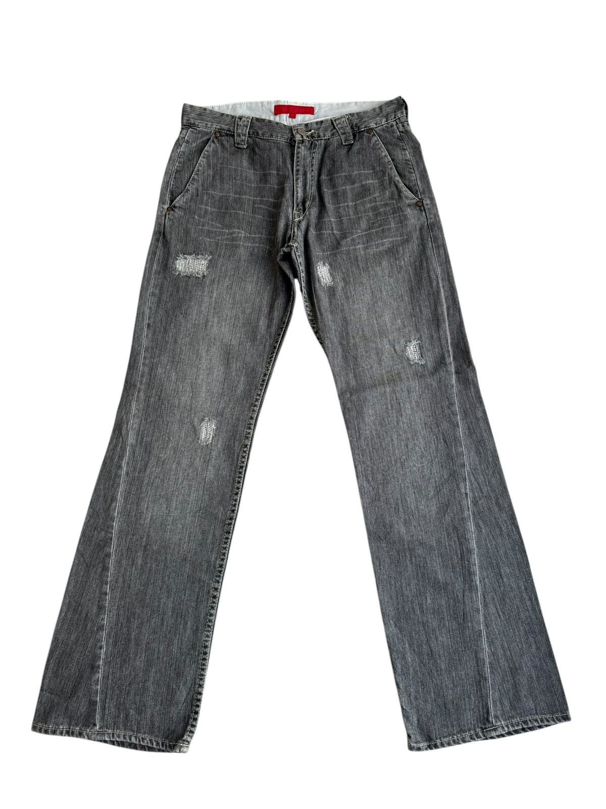 If Six Was Nine × Japanese Brand × Le Grande Bleu (L.G.B.) 🔥Vintage Distressed Y2k Fcuk Jeans Flare Size US 31 - 5 Thumbnail