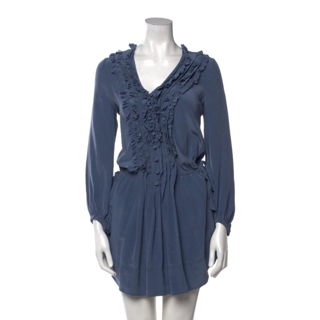Rebecca Taylor Rebecca Taylor Silk Tuxedo Ruffle Tunic Dress Size XS / US 0-2 / IT 36-38 - 2 Thumbnail