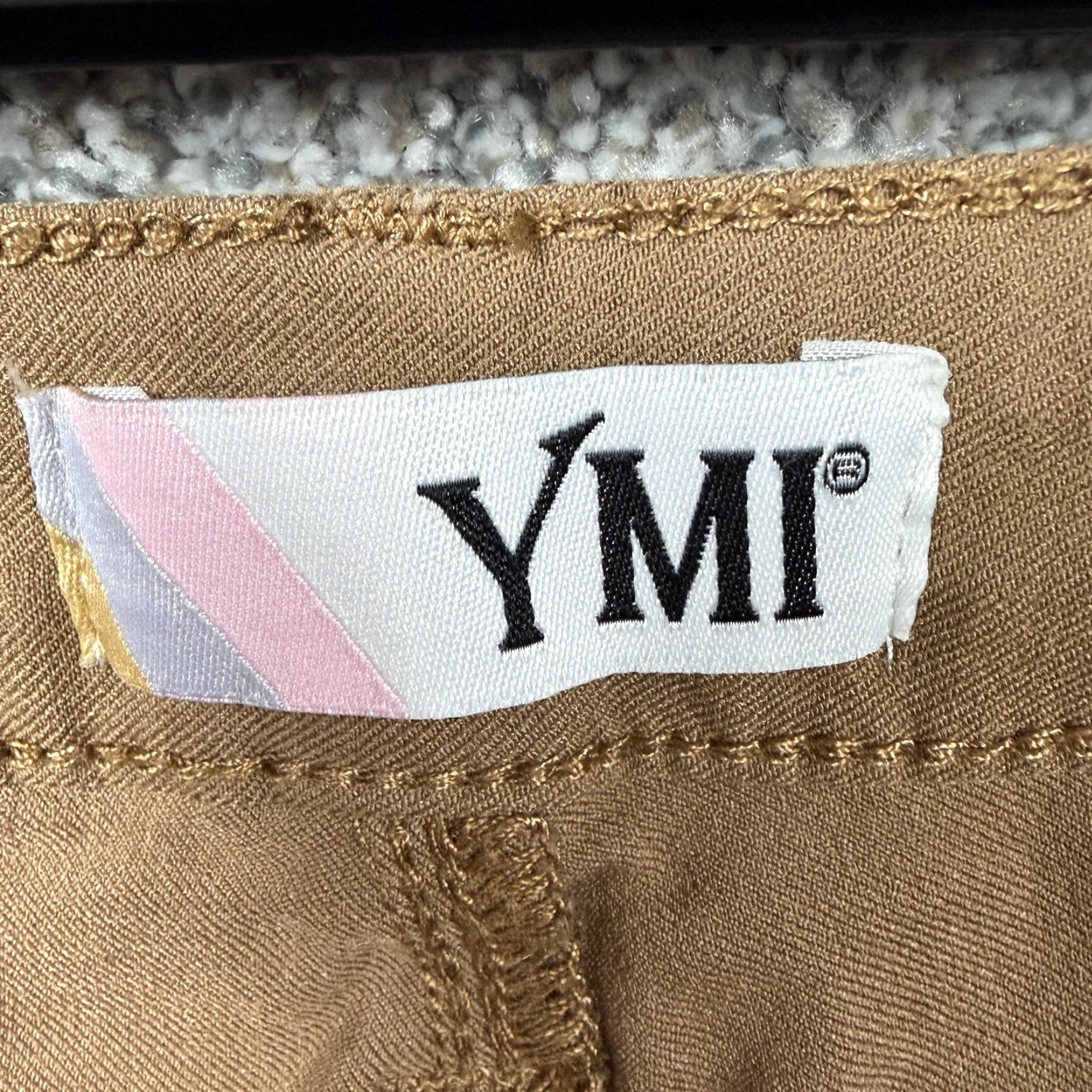 Vintage YMI Jegging Pants Womens L Light Brown Skinny Leg Casual Twill Five-Pocket Zip Fly Button Closure Regular Rise 27in Inseam 29in Waist Size 36" / US 14 / IT 50 - 7 Thumbnail