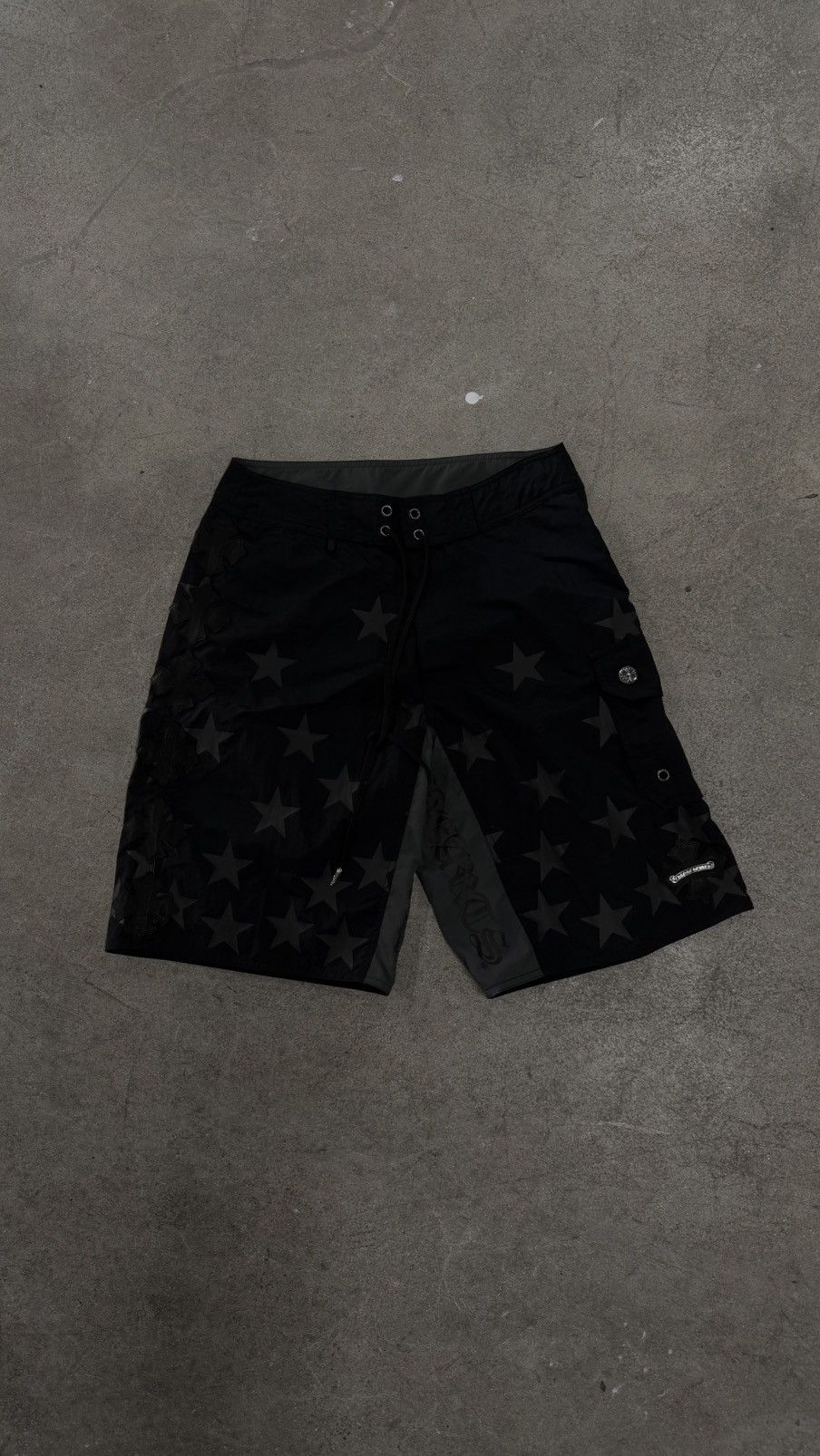 Chrome Hearts RARE!Chrome Hearts Black Star Cross Patch Swimshorts Size US 28 / EU 44 - 1 Thumbnail