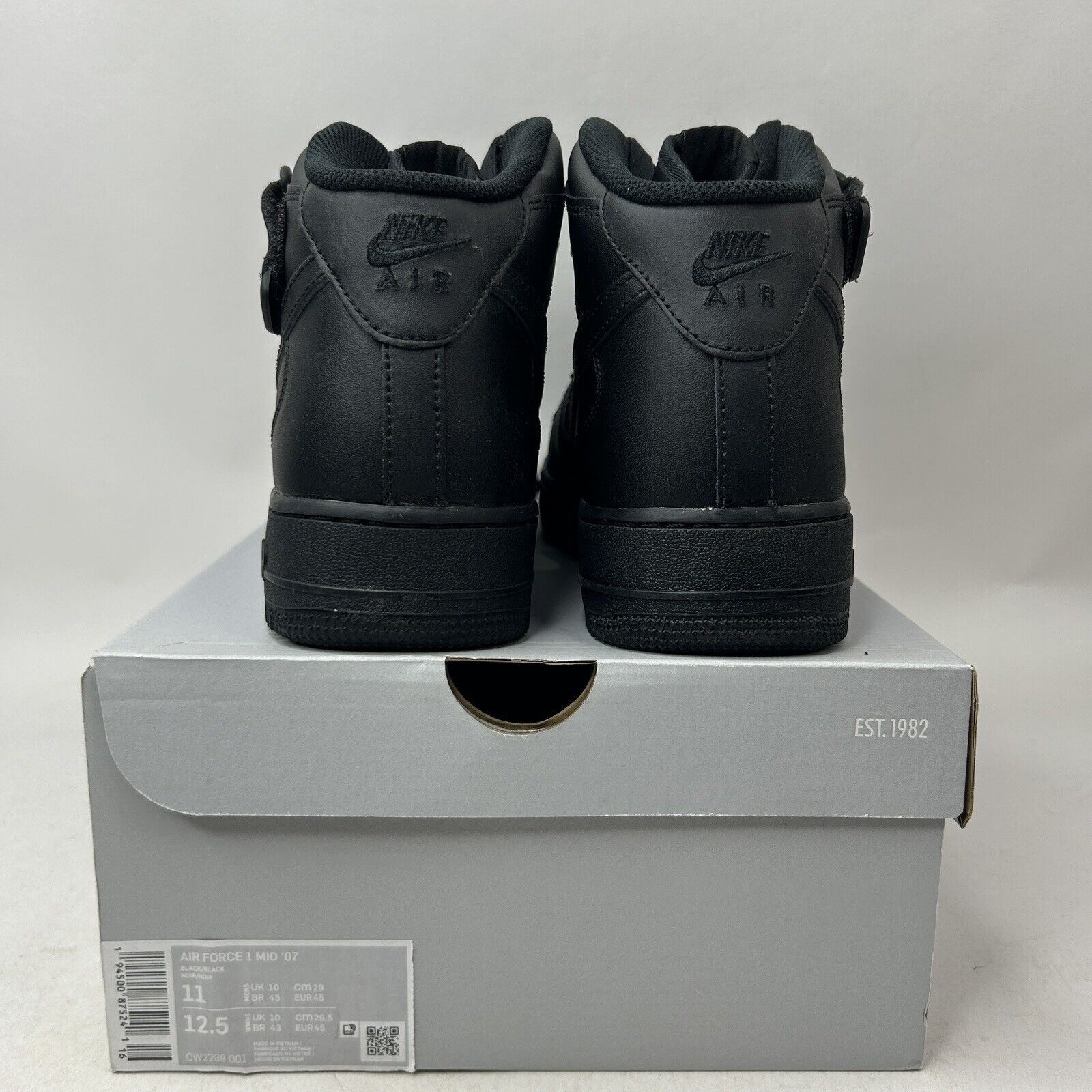 Nike Nike Air Force 1 Mid '07 "Triple Black" 2024 Size US 11 / EU 44 - 4 Thumbnail