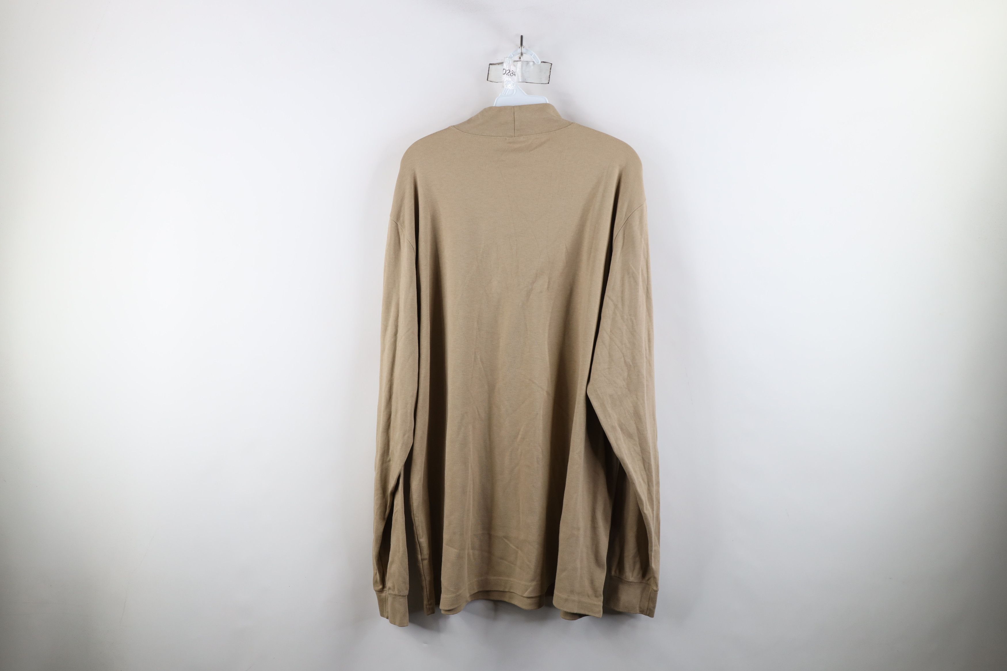 Lands' End × Vintage Vintage 90s Lands End Long Sleeve Mock Neck T-Shirt Beige Size US XL / EU 56 / 4 - 8 Thumbnail