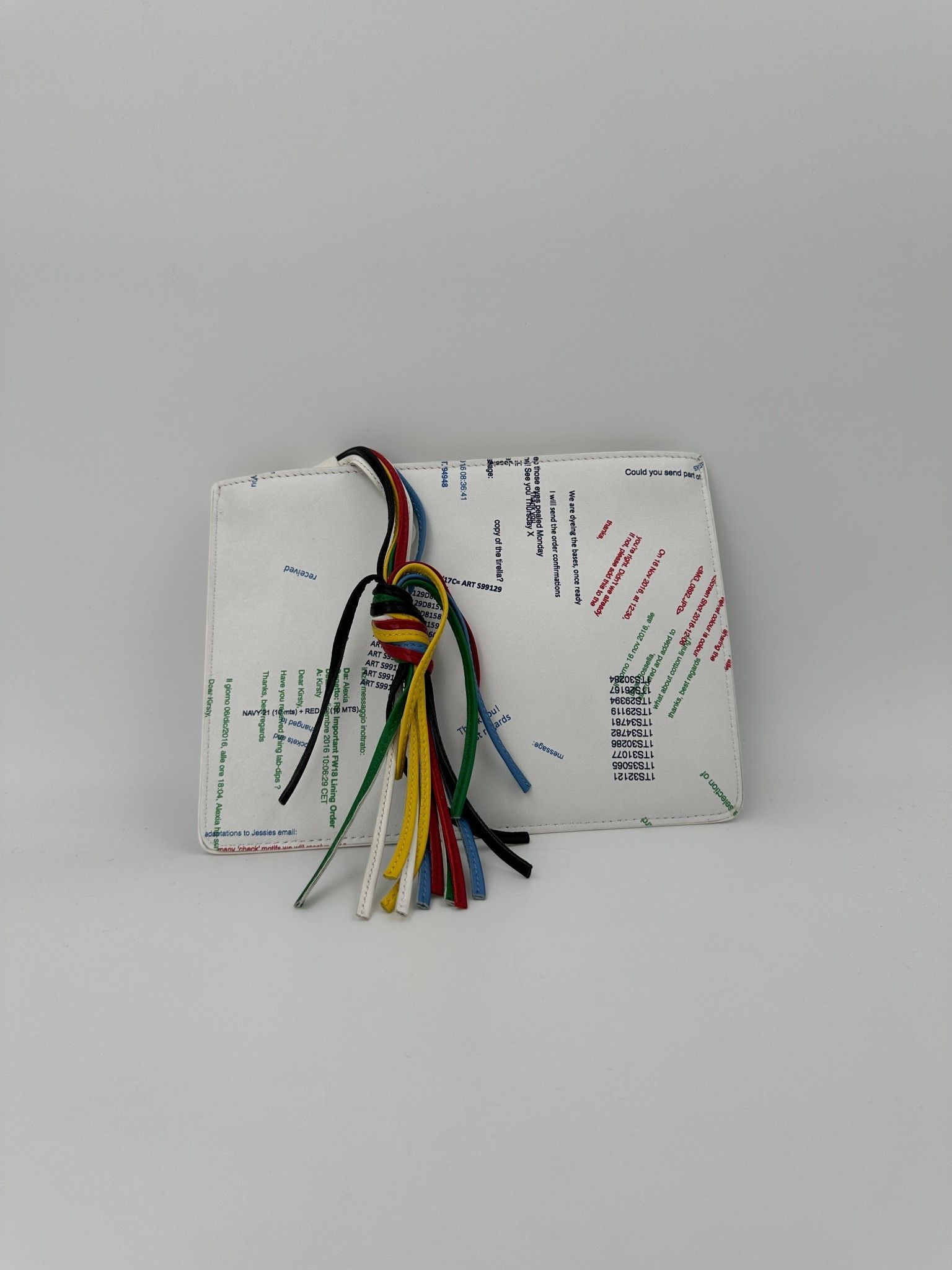 Ports 1961 White Leather Pouch With Colorful Tassel Size ONE SIZE - 5 Thumbnail