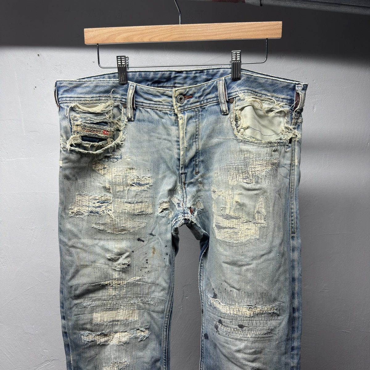Diesel Diesel Thrashed Faded Distressed Repaired Jeans ERD Grunge Size US 34 / EU 50 - 4 Thumbnail