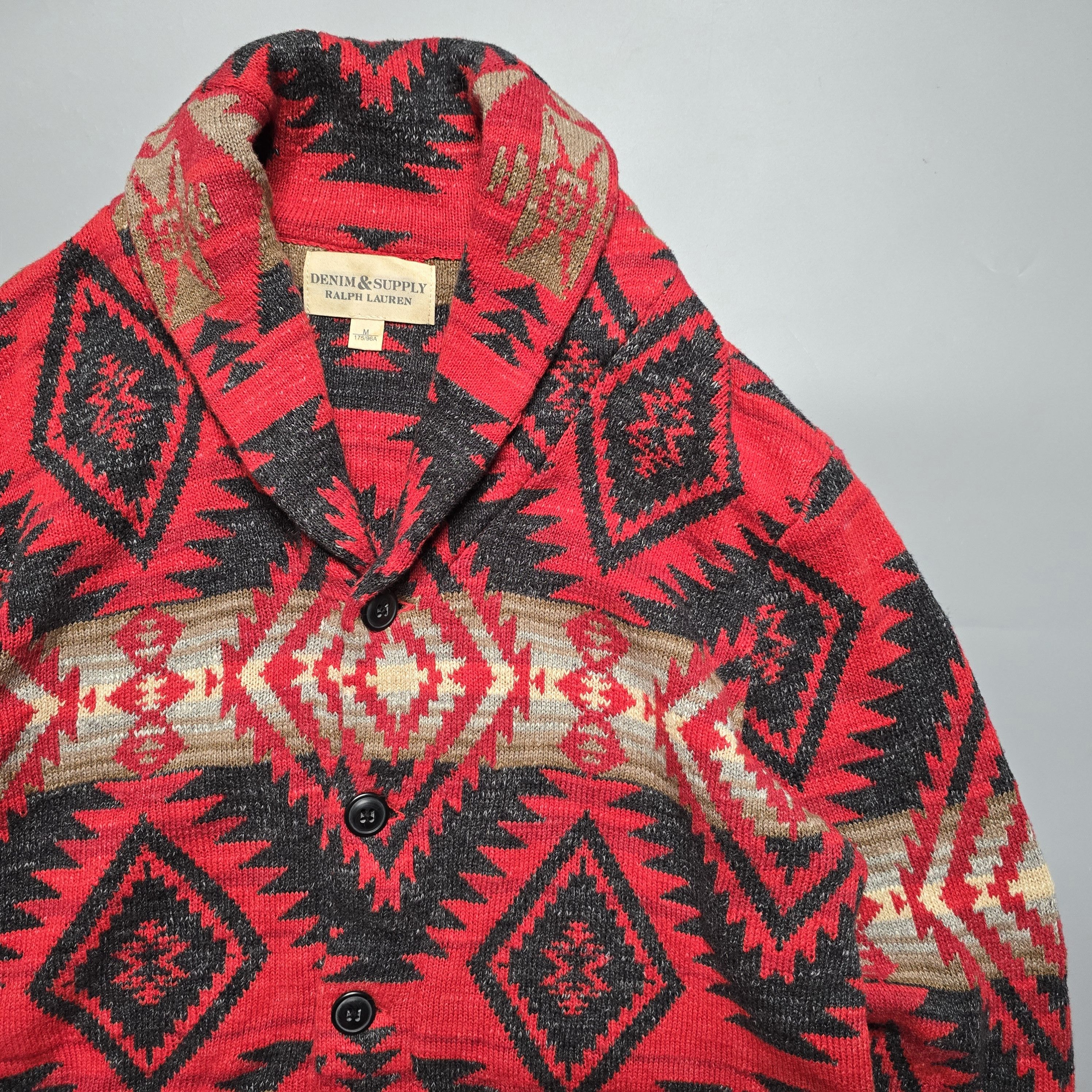 Denim & Supply Ralph Lauren Denim and Supply - Aztec Navajo Shawl Collar Cardigan Size US M / EU 48-50 / 2 - 3 Thumbnail