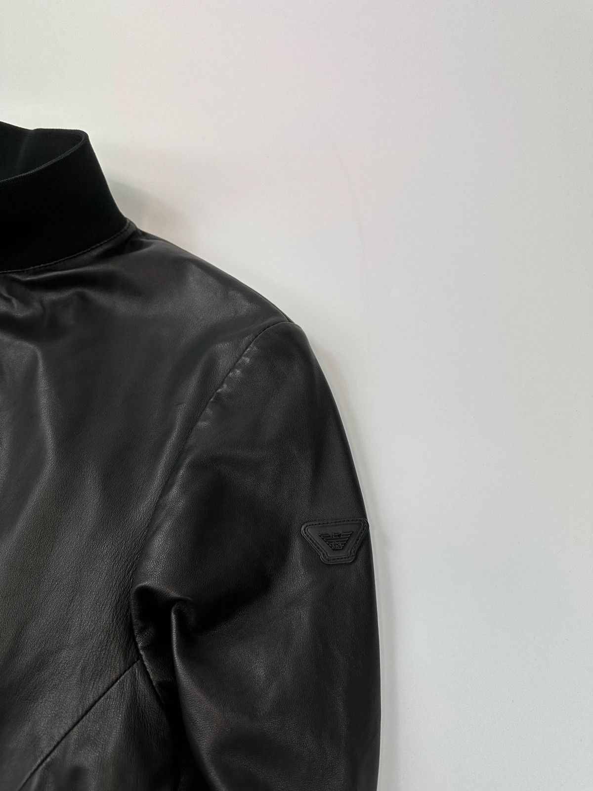 Emporio Armani Emporio Armani FW2019 Black Lamb Leather Bomber Jacket Size US M / EU 48-50 / 2 - 3 Thumbnail