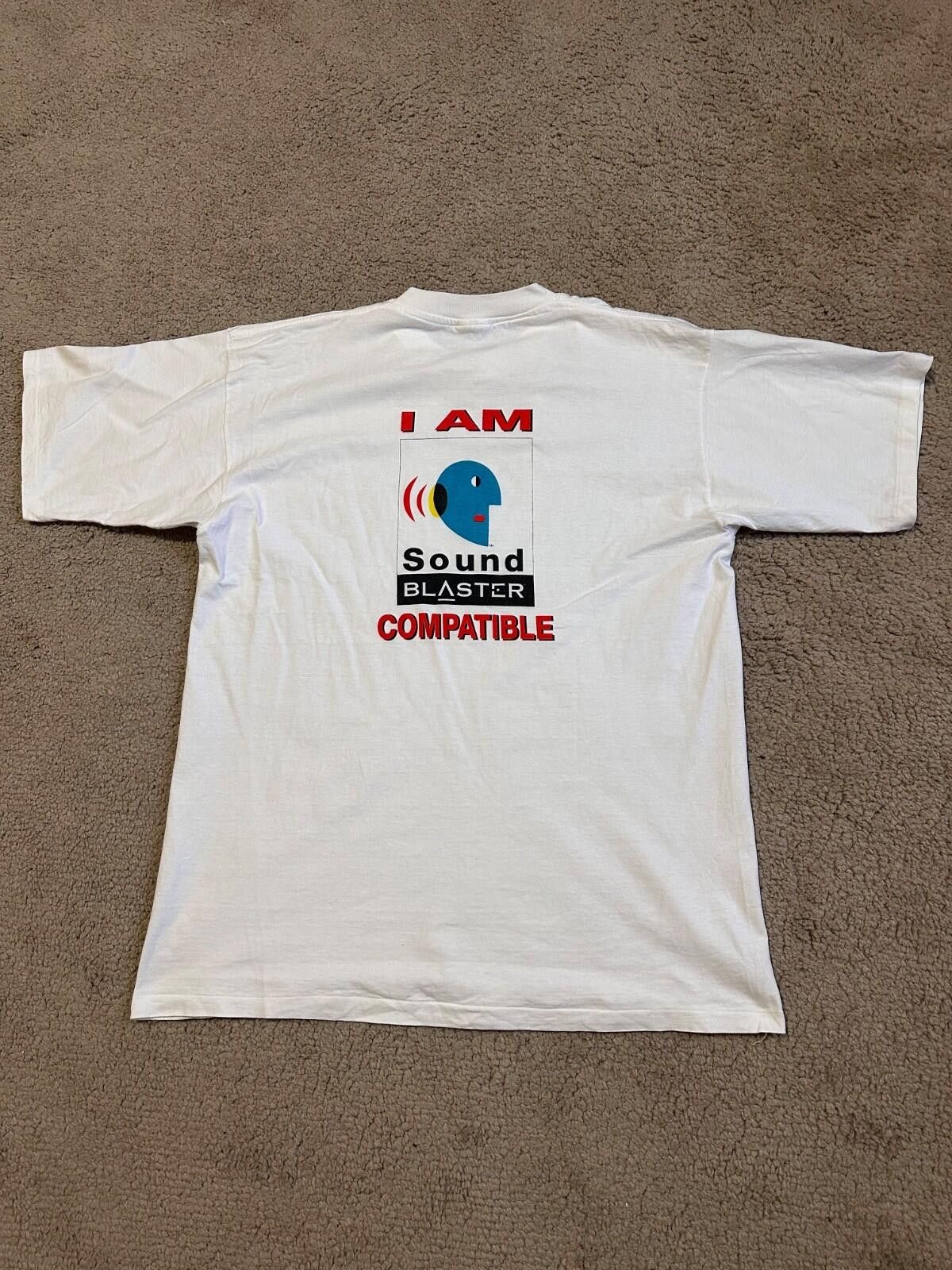 The Unbranded Brand Vintg 90s Creative Labs I Am Sound Blaster Compatible TShirt Size US L / EU 52-54 / 3 - 1 Thumbnail