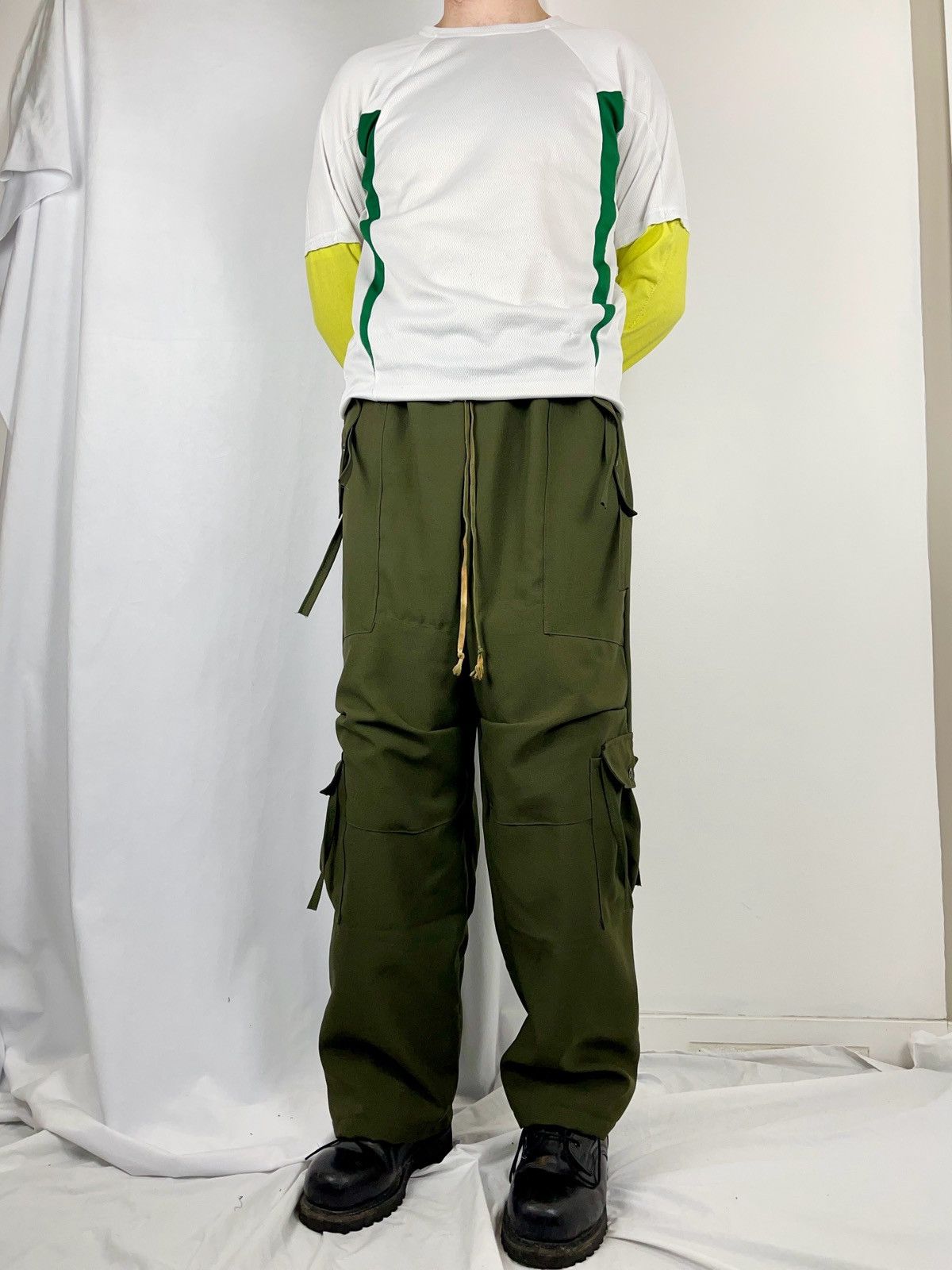 Chorley Tassel baggy darted double knee olive military cargo pants Size US 34 / EU 50 - 2 Thumbnail