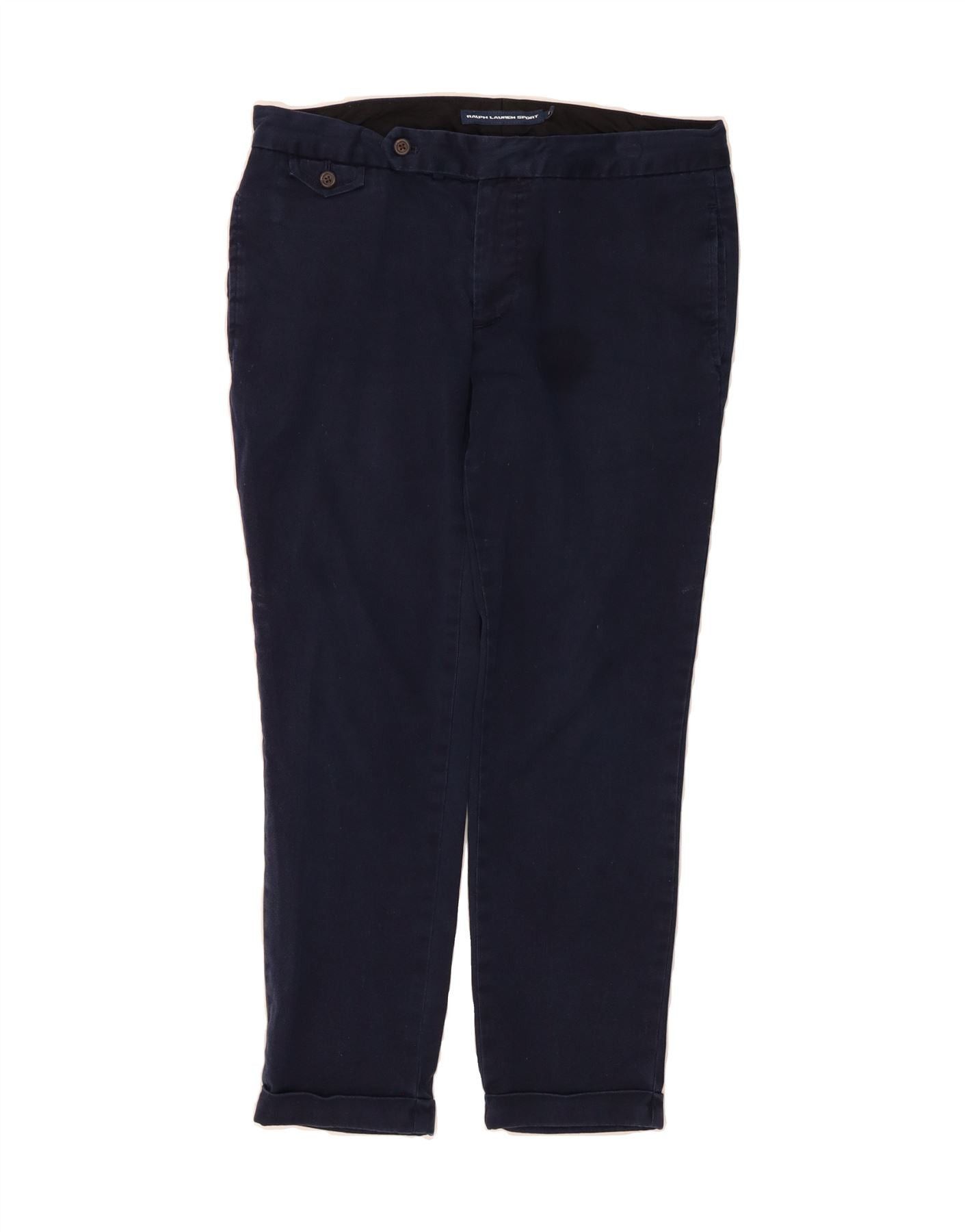 Ralph Lauren Womens Slim Cropped Trousers US 8 Medium W34 L26 Navy Blue Size 27" / US 4 / IT 40 - 1 Thumbnail