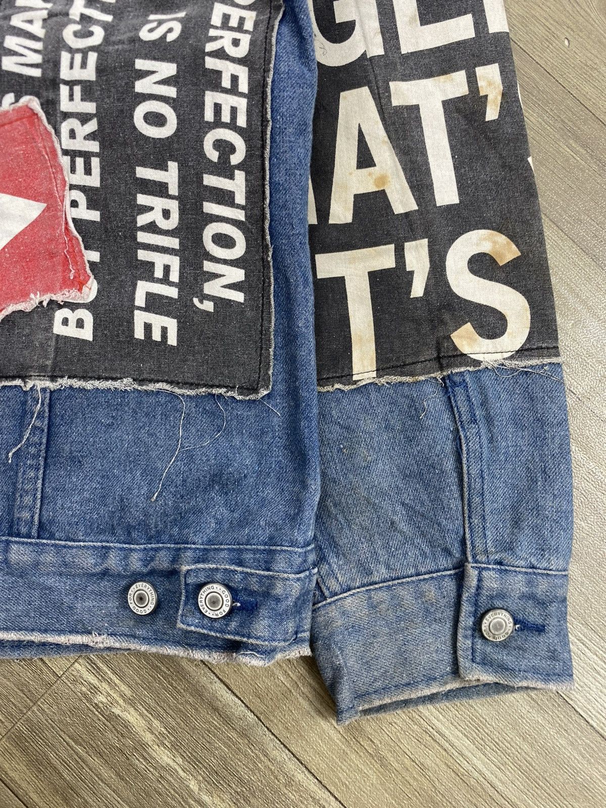 If Six Was Nine Vintage Jungle Storm Distressed Patch Punk Lgb Denim Jacket Size US XL / EU 56 / 4 - 5 Thumbnail