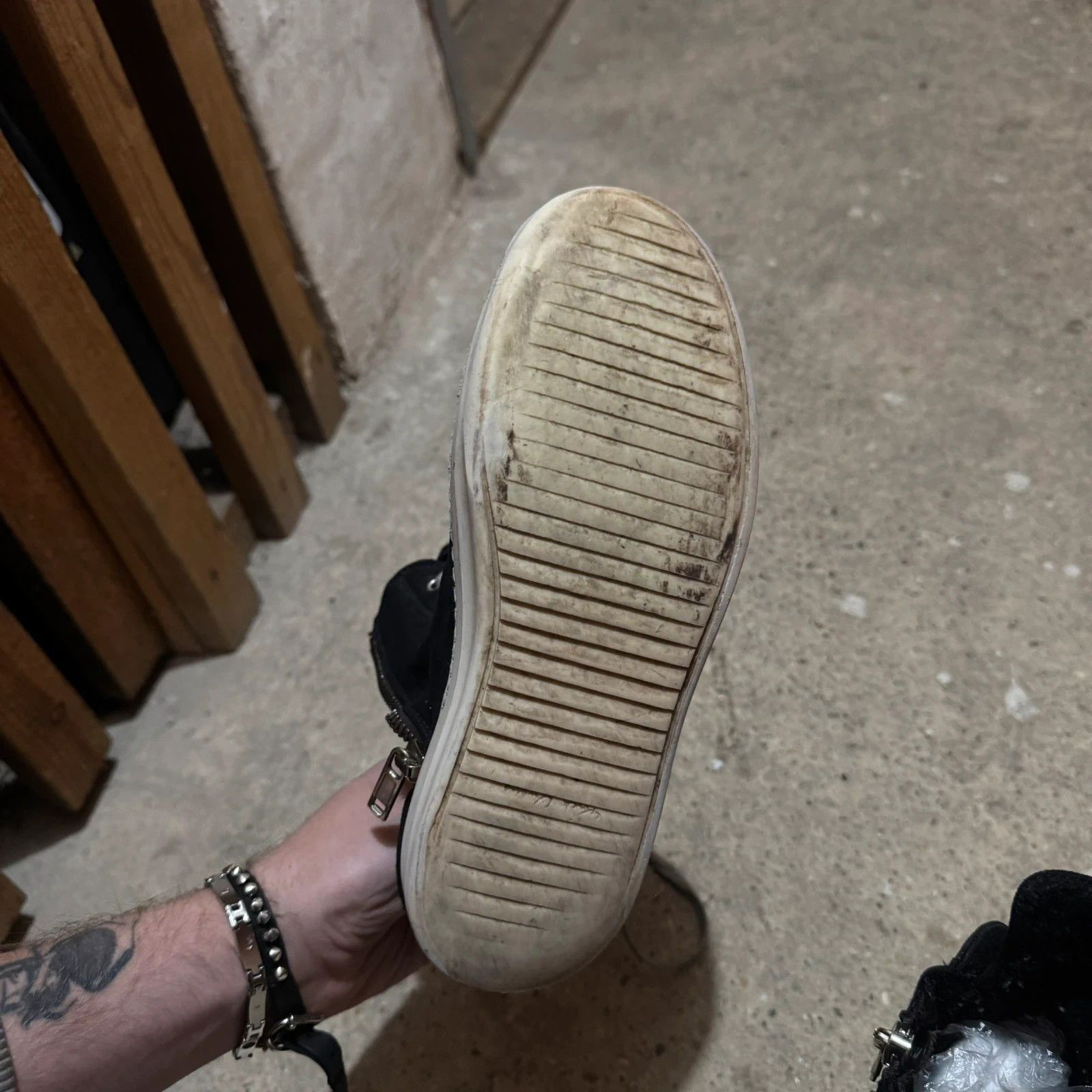 Rick Owens Rick Owens shearling high top ramones Size US 7 / IT 37 - 8 Thumbnail