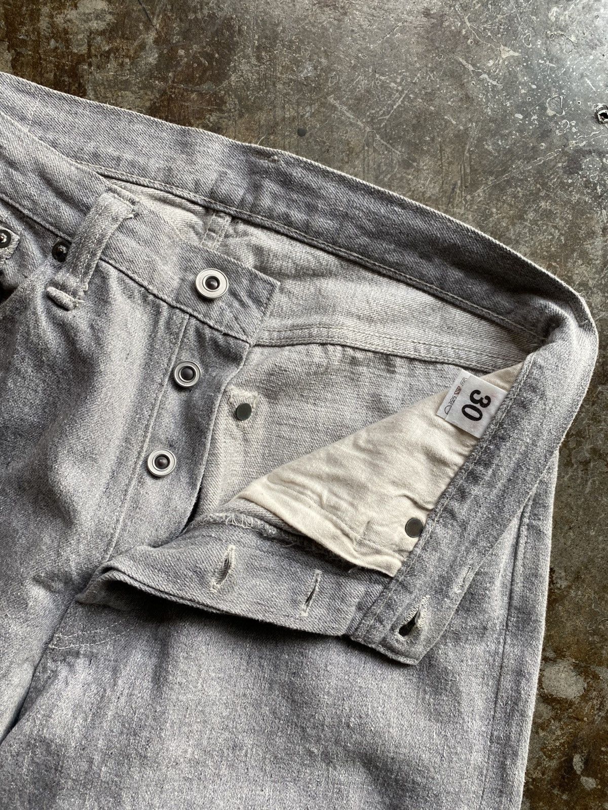 Heller's Cafe × Warehouse Heller’ Cafe Larry’s Collection Grey Selvedge Denim Pants Size US 30 / EU 46 - 5 Thumbnail