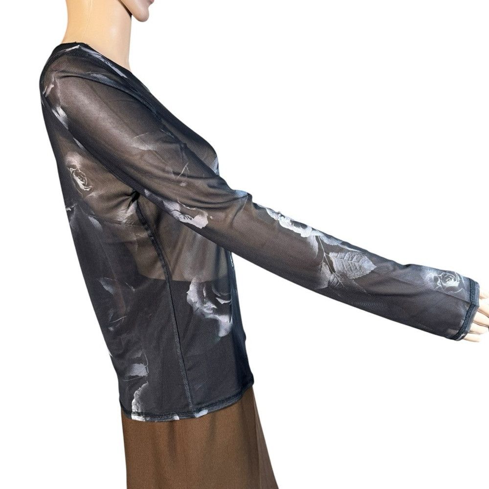 Rebecca Minkoff New RM Rebecca Minkoff Mesh Long Sleeve Floral Top Size M Size M / US 6-8 / IT 42-44 - 3 Thumbnail