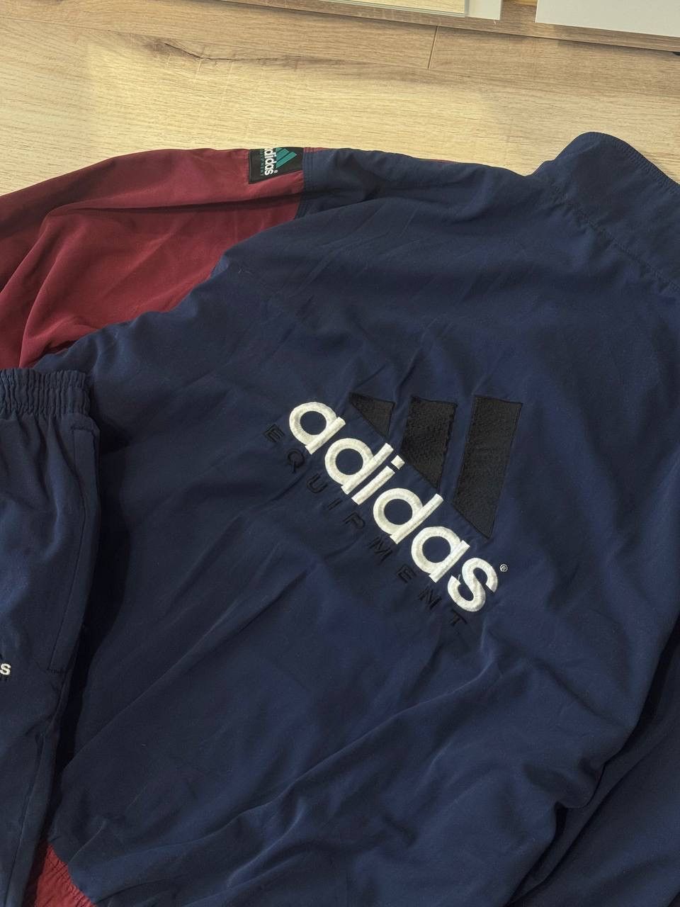 Adidas Retro Adidas Navy Blue Burgundy Tracksuit Jacket Pants Set Size US M / EU 48-50 / 2 - 2 Thumbnail