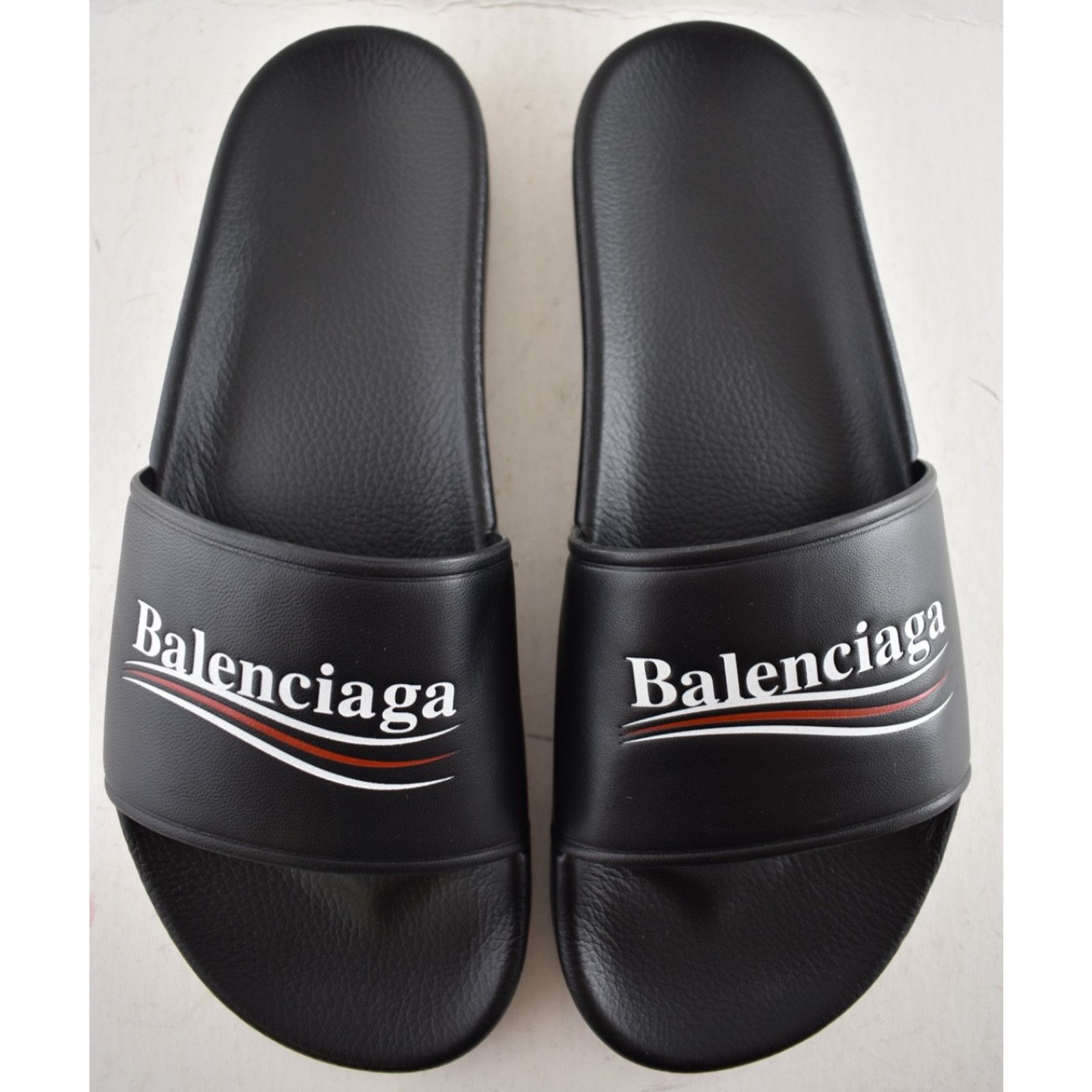 Balenciaga Balenciaga Leather Campaign Logo Slide Pool Sandal 44 11 Size US 11 / EU 44 - 10 Thumbnail