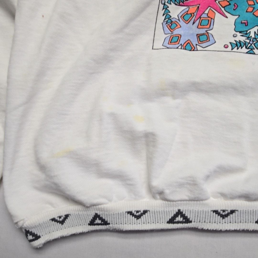 Vintage Vintage Geometric Graphic Sweatshirt White L Crewneck 90s Size M / US 6-8 / IT 42-44 - 11 Thumbnail