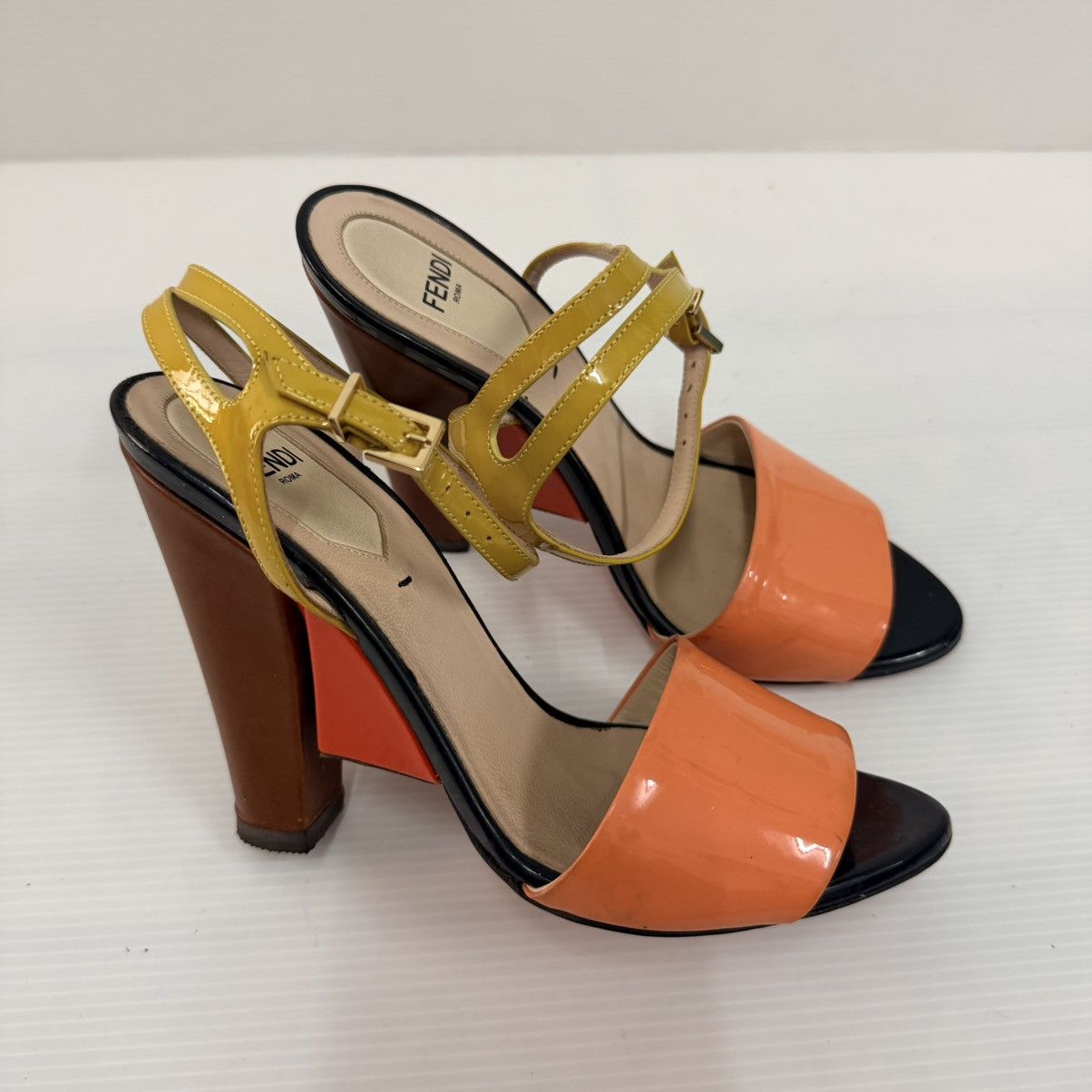 Fendi Fendi multicolor patent leather ankle strap sandals. Size US 5 / IT 35 - 1 Thumbnail