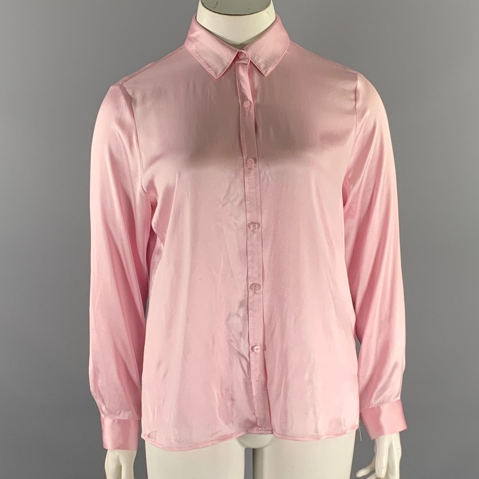 Other MIRTO Size L Pink Silk / Elastane Blouse Size L / US 10 / IT 46 - 2 Thumbnail