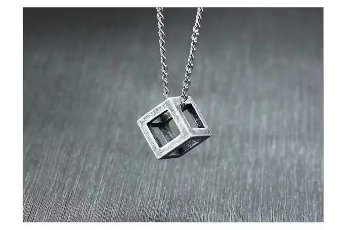 Jewelry Hollow Cube Pendant Necklace Size ONE SIZE - 4 Thumbnail