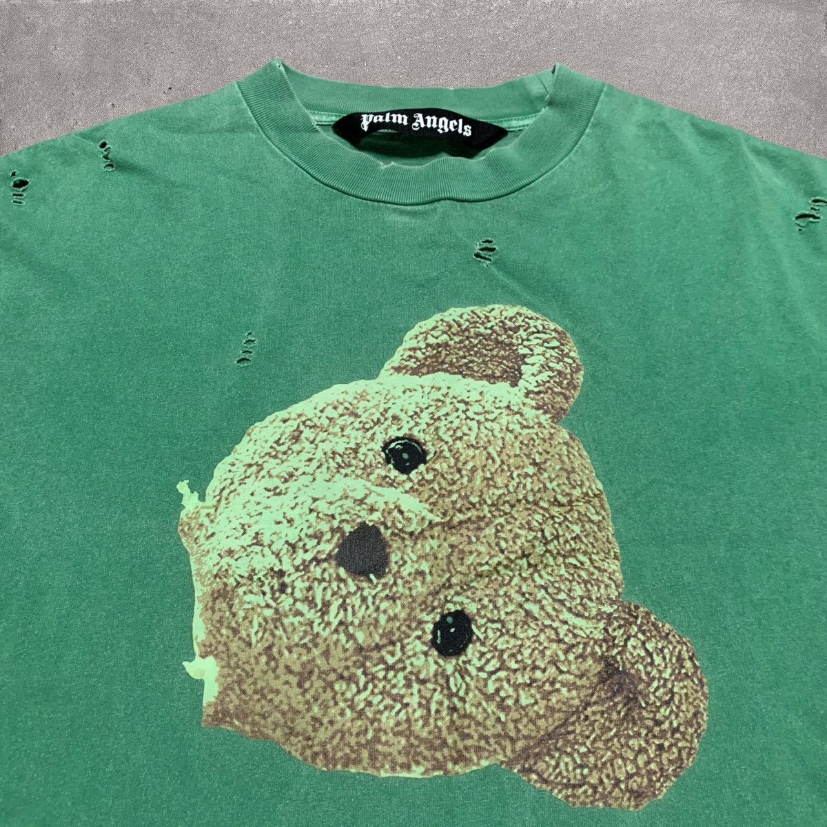 Palm Angels Palm Angels Medium Bear Head Green Tee Distressed Size US M / EU 48-50 / 2 - 3 Thumbnail