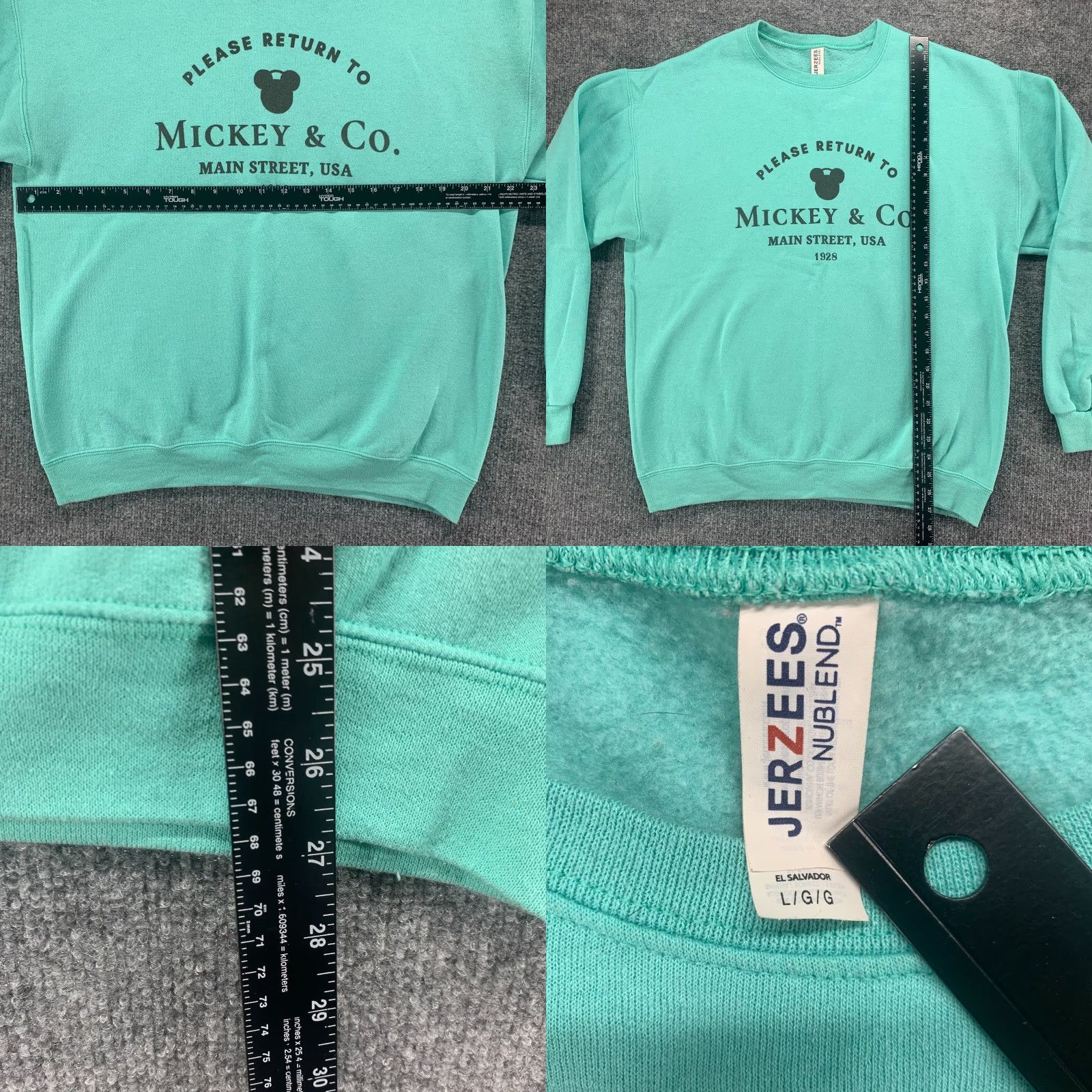 Jerzees VINTAGE Jerzees Nublend Sweatshirt Womens Large Blue Pullover Mickey & Co Graphic Print Size L / US 10 / IT 46 - 8 Thumbnail