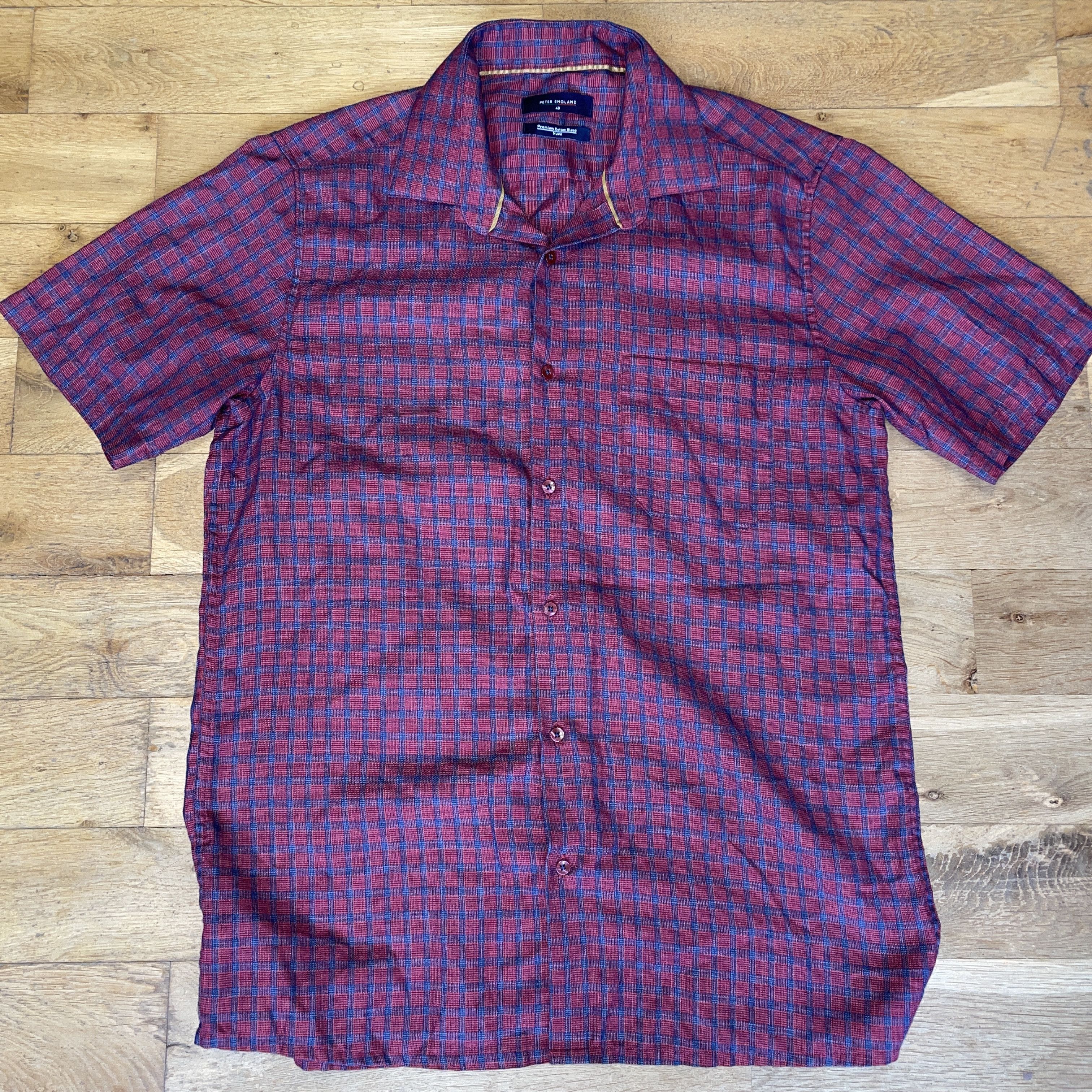 Designer × Indigo Peter England Men's Fashionable Cotton Blend Shirt Size 40 Size US L / EU 52-54 / 3 - 1 Thumbnail