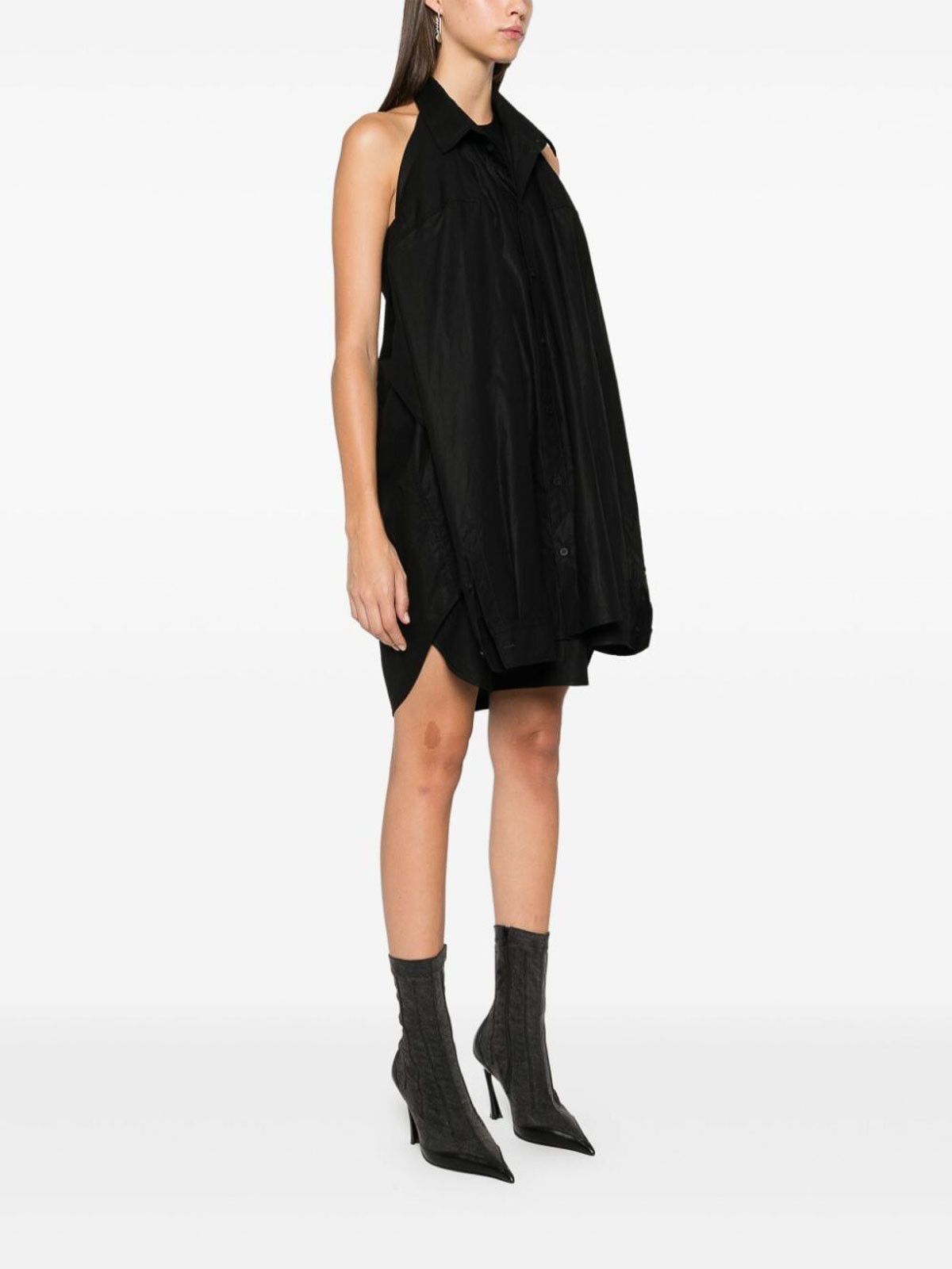 Balenciaga oc11z0426 Suspended Shirt Dress in Black Size S / US 4 / IT 40 - 4 Thumbnail
