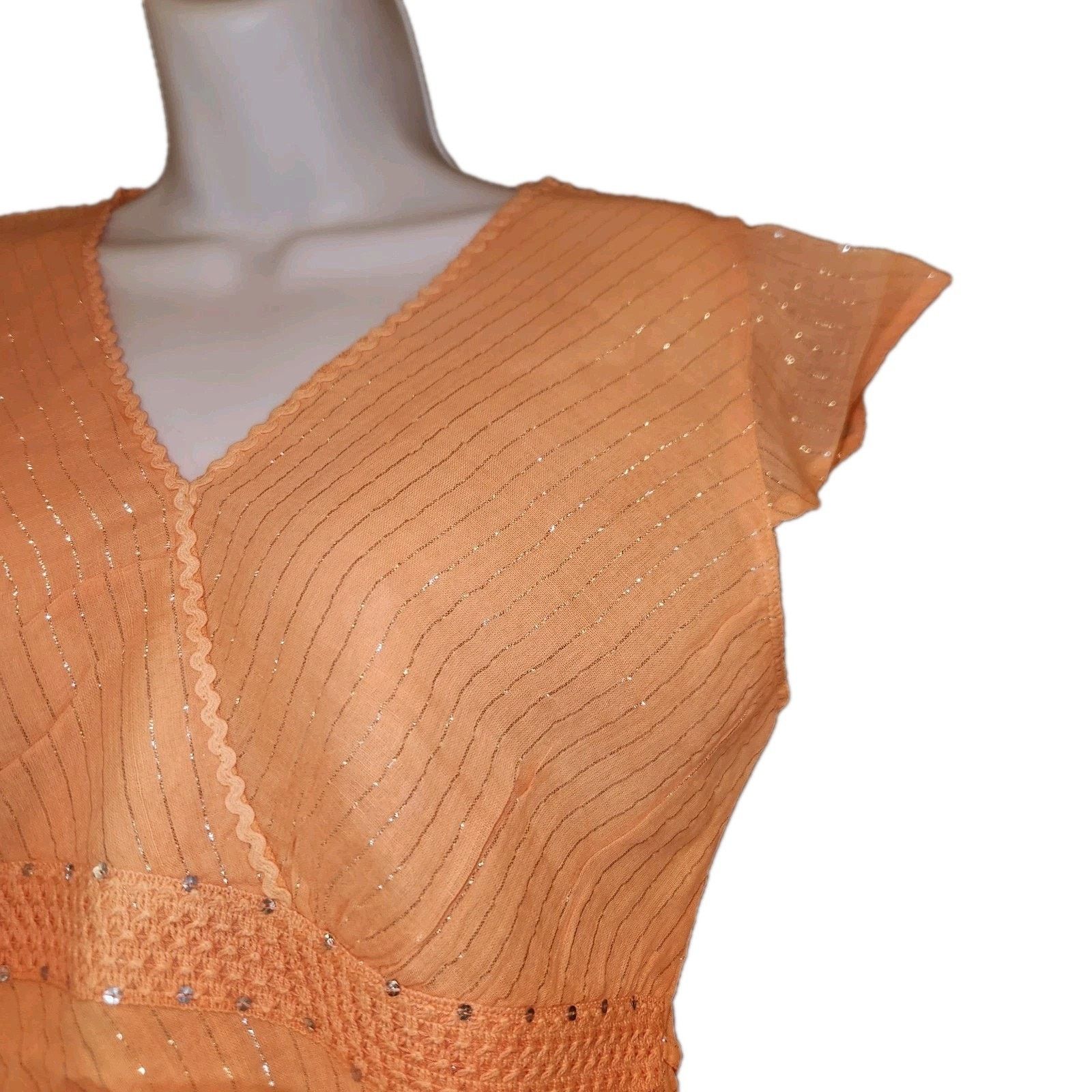 Other Nwt Molato Orange Ombre Summer Vneck Top Silver Stripes Sz S Size S / US 4 / IT 40 - 2 Thumbnail