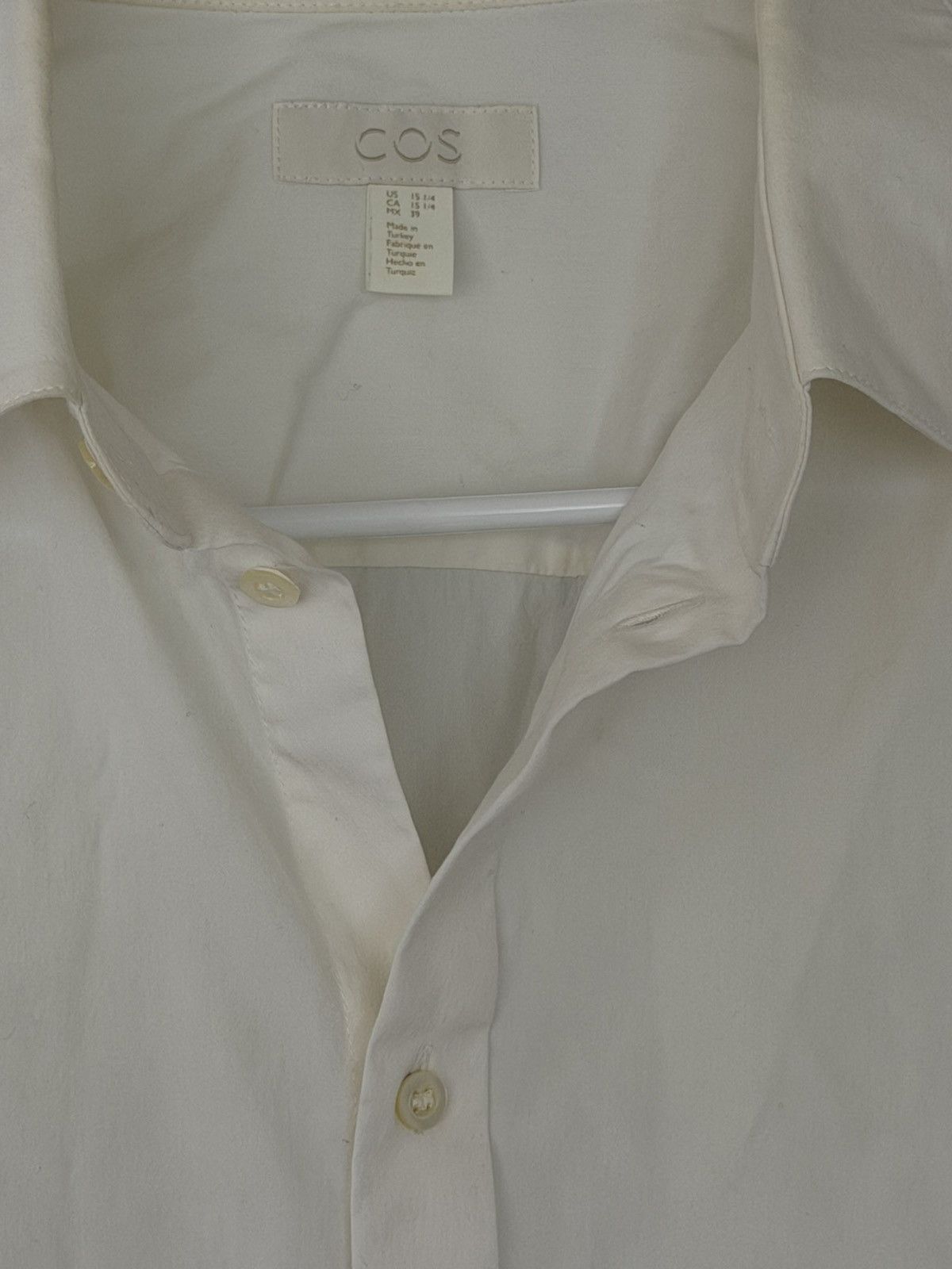 Cos COS White Slim Fit Button Up Shirt Size US M / EU 48-50 / 2 - 4 Thumbnail