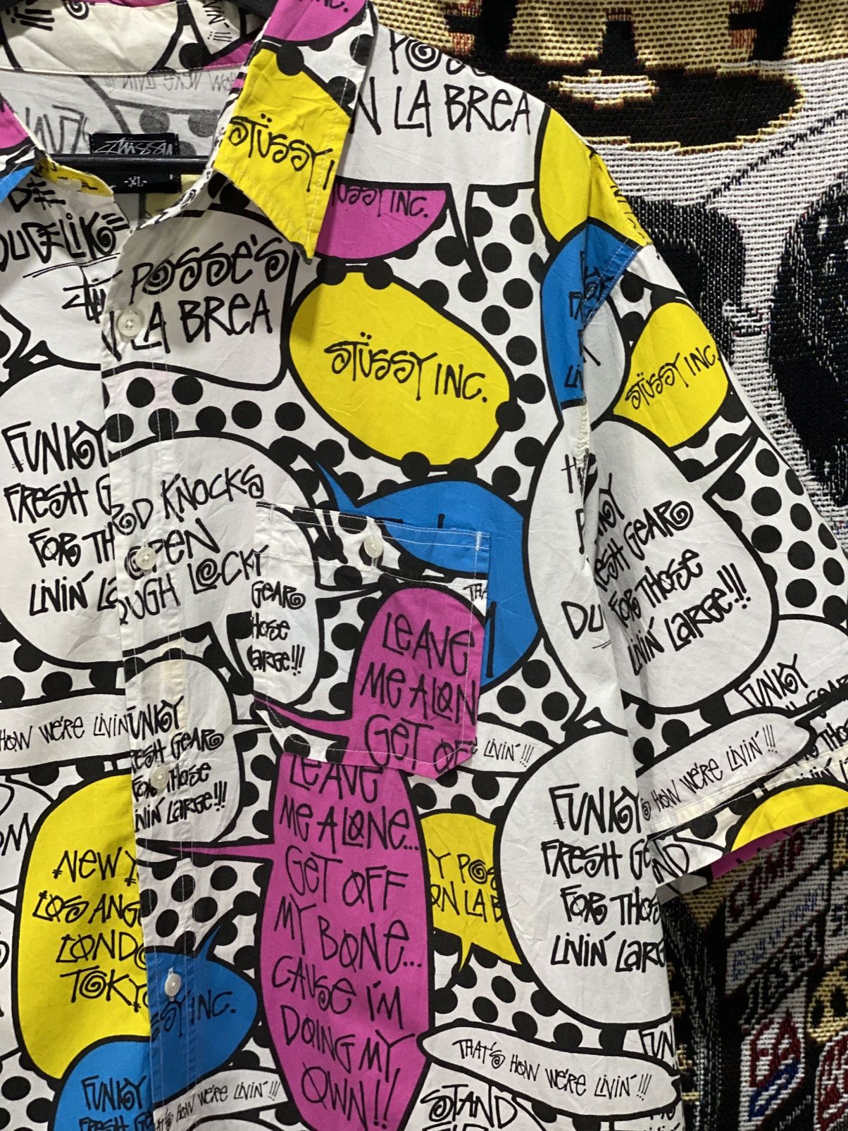 Stussy × Vintage Stussy pop Funky Art Shirt Authentic Gear Full Print Size US XL / EU 56 / 4 - 2 Thumbnail