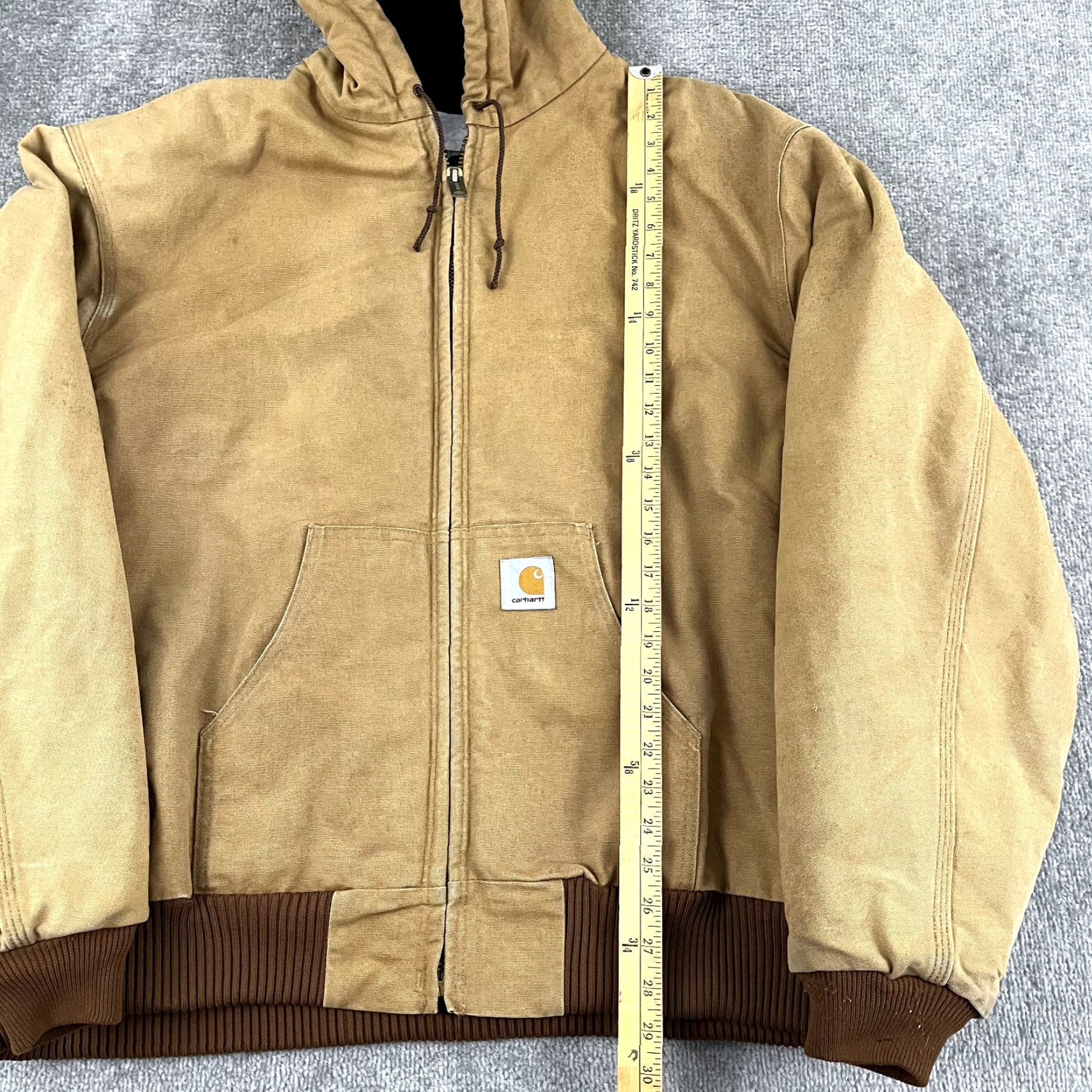 Carhartt CARHARTT Jacket Mens 3XL Brown Workwear Hooded Fleece Lined Zip Mid-Length Outdoor Casual, Classic, Outerwear, Winters Size US XXL / EU 58 / 5 - 5 Thumbnail