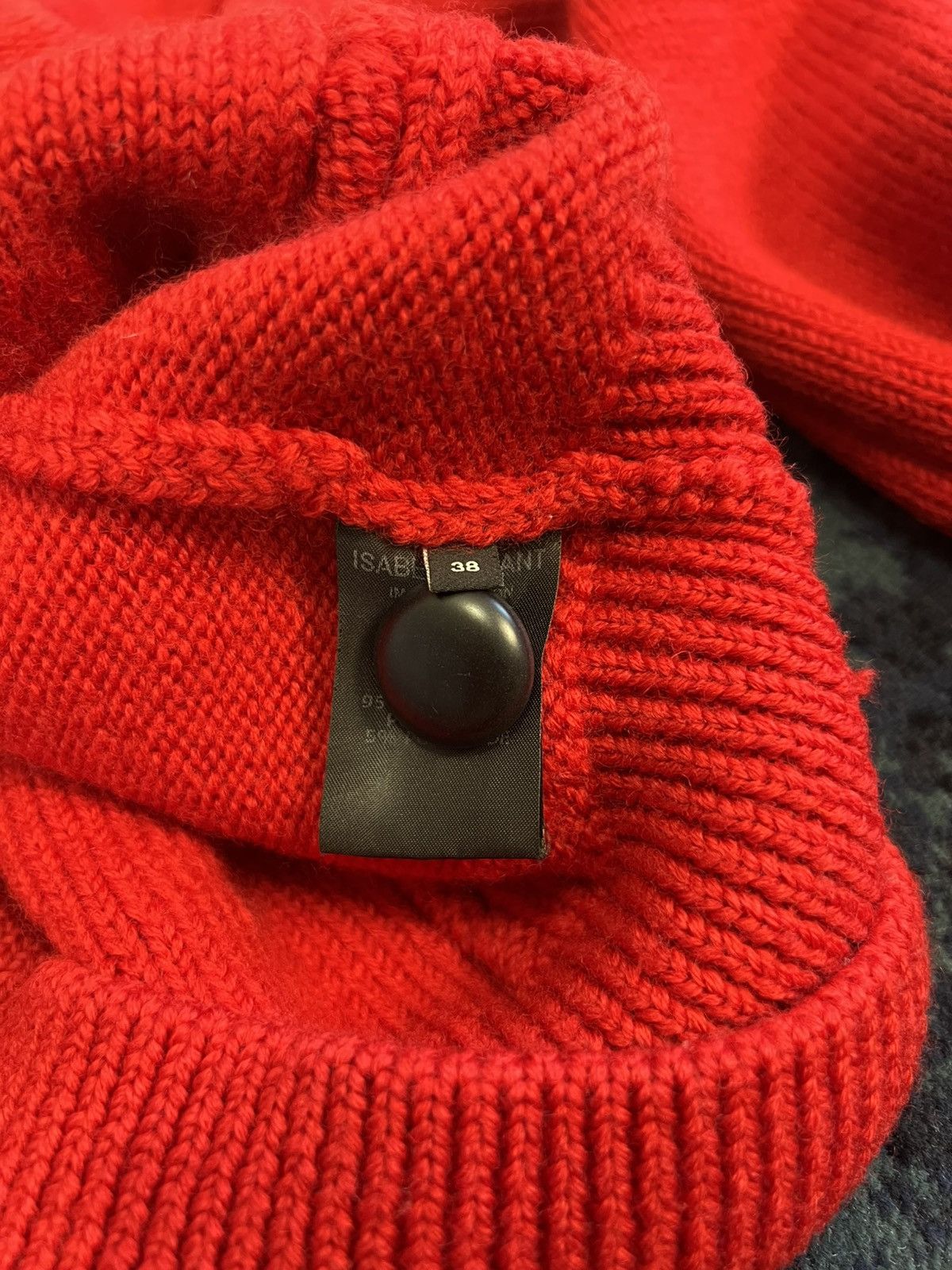 Isabel Marant ISABEL MARANT Dustin Buttoned Cabled-Wool Blend Sweater RED Size S / US 4 / IT 40 - 7 Thumbnail